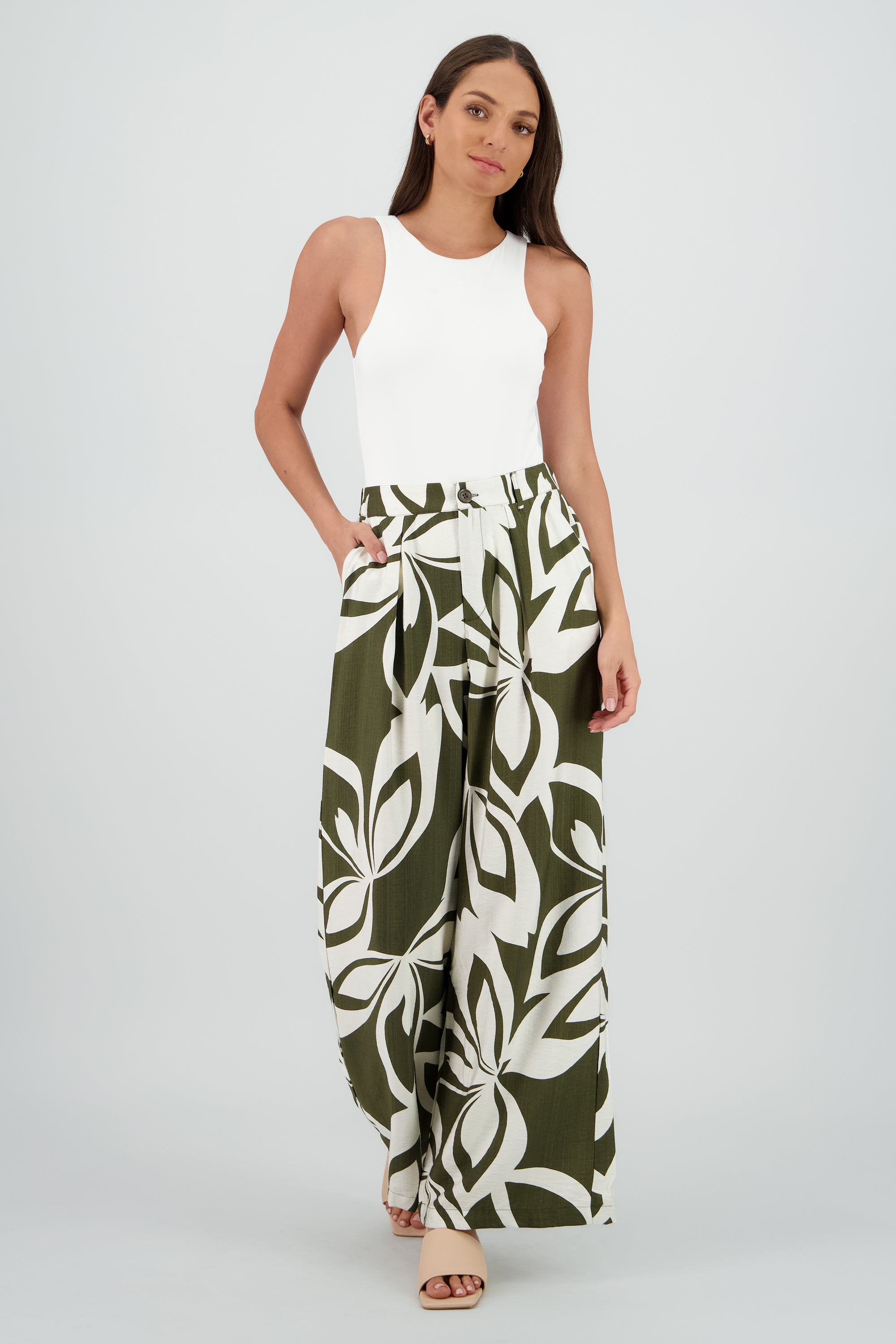 Pantalon estampado VERDE COMBO