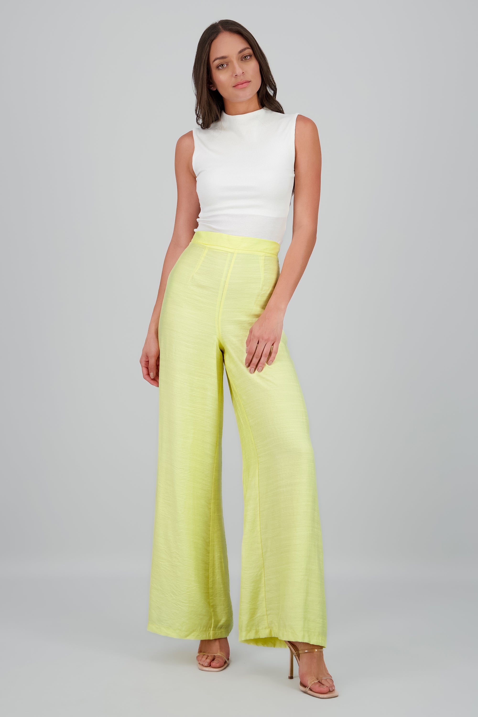 Pantalones con pinzas liso Hypsters AMARILLO PASTEL