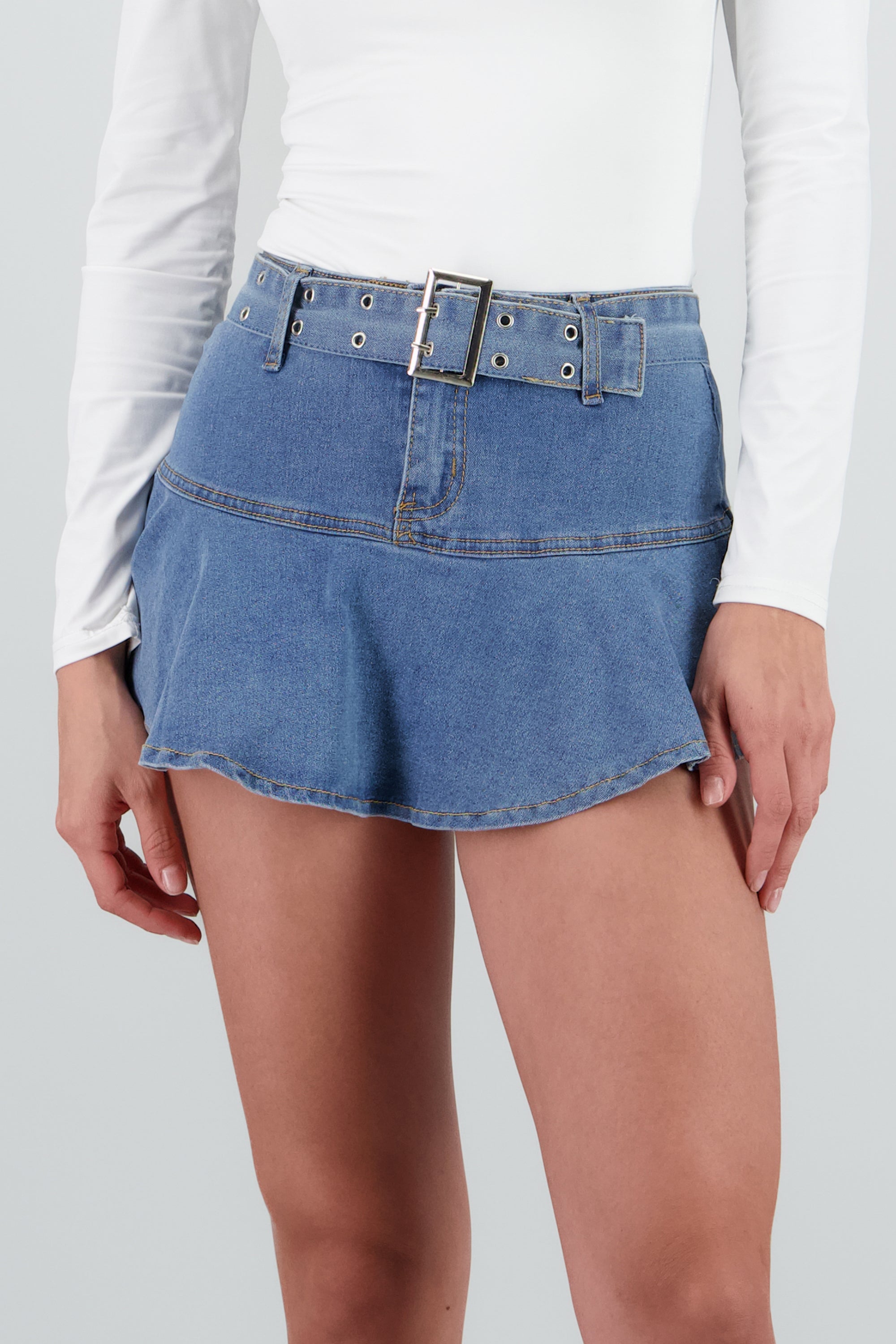 Falda olan y cinturon MEDIUM WASH
