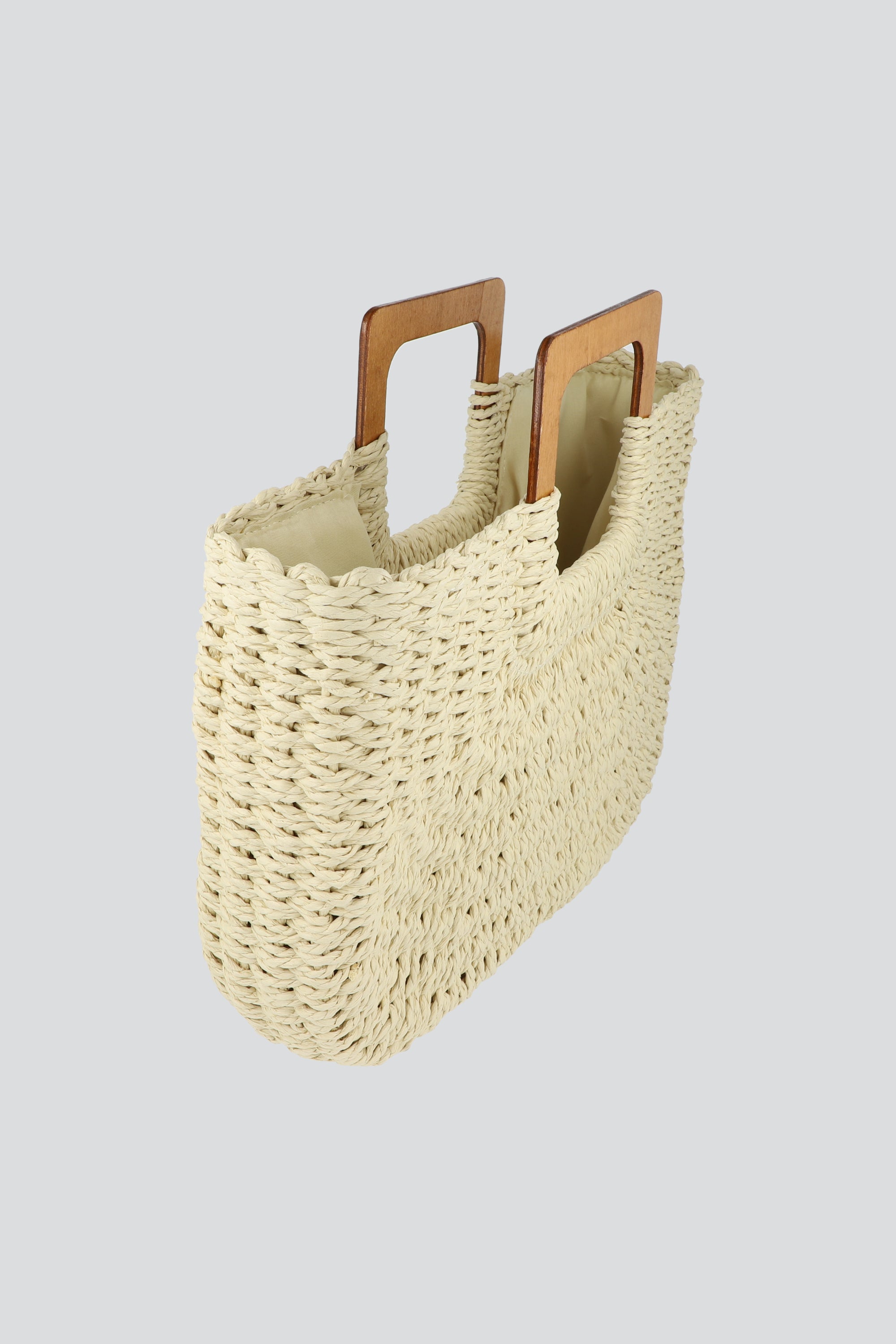 Bolsa con asas madera BEIGE