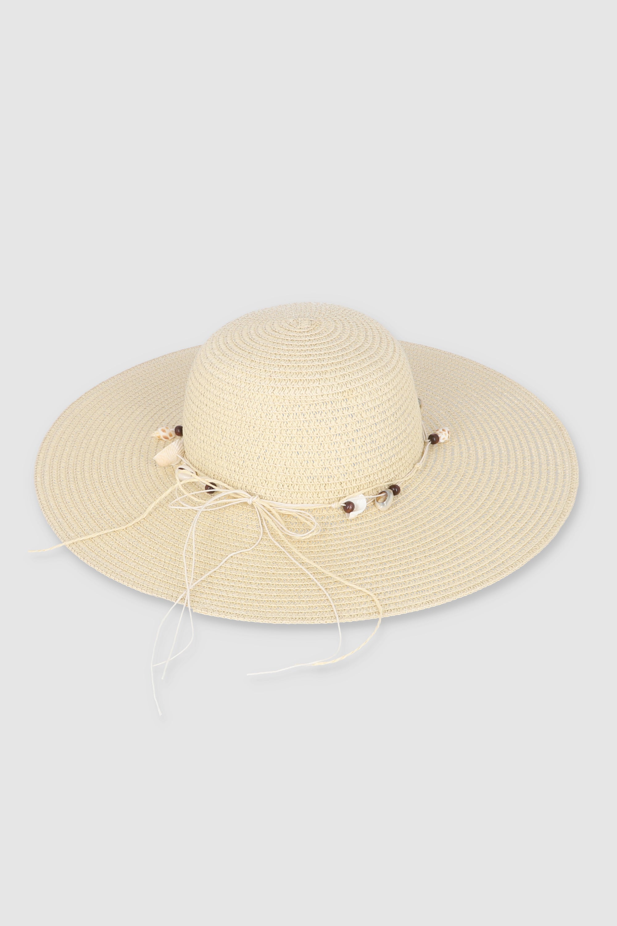 Sombrero de playa con aplicacion BEIGE