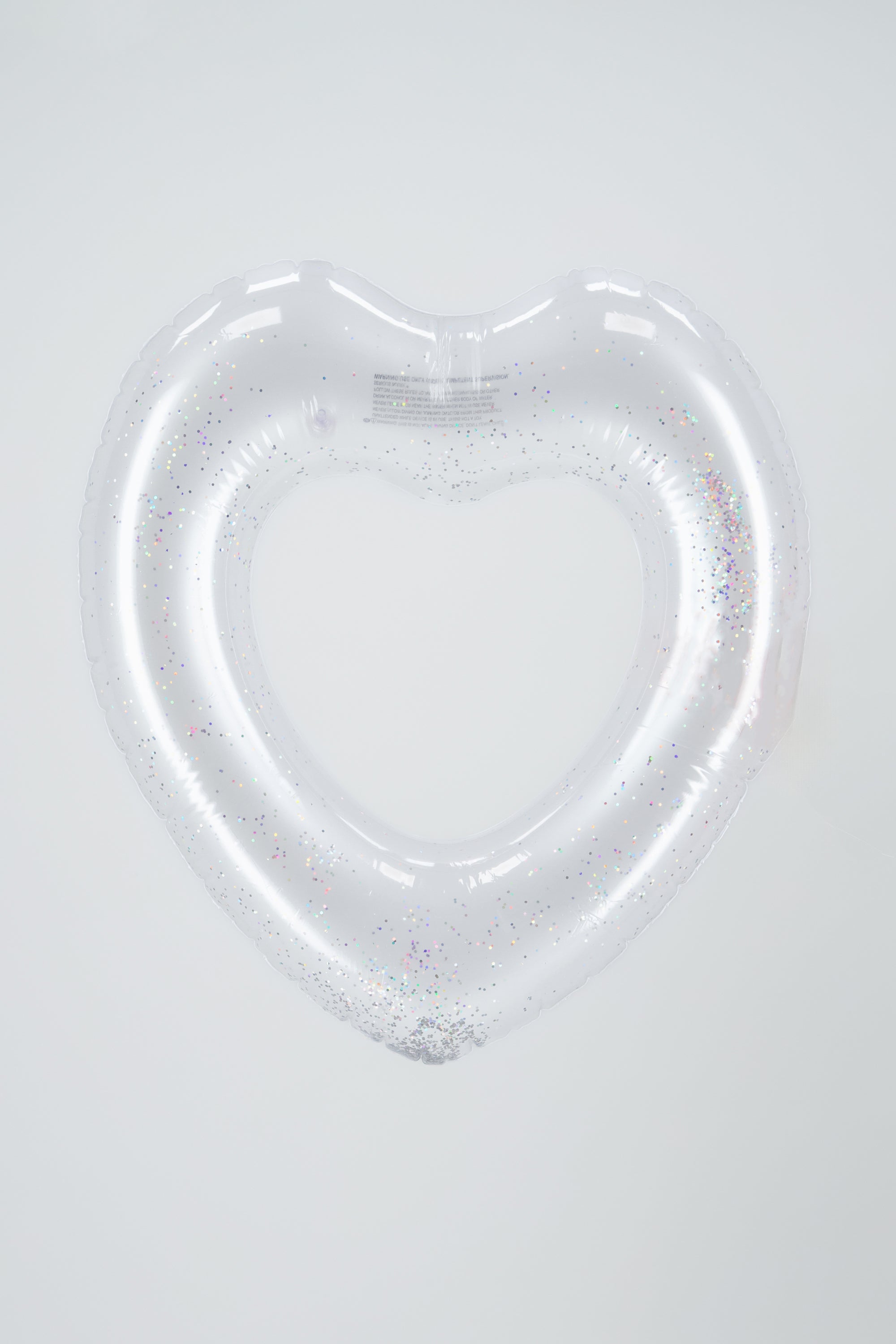 Inflable glitter de corazon BLANCO