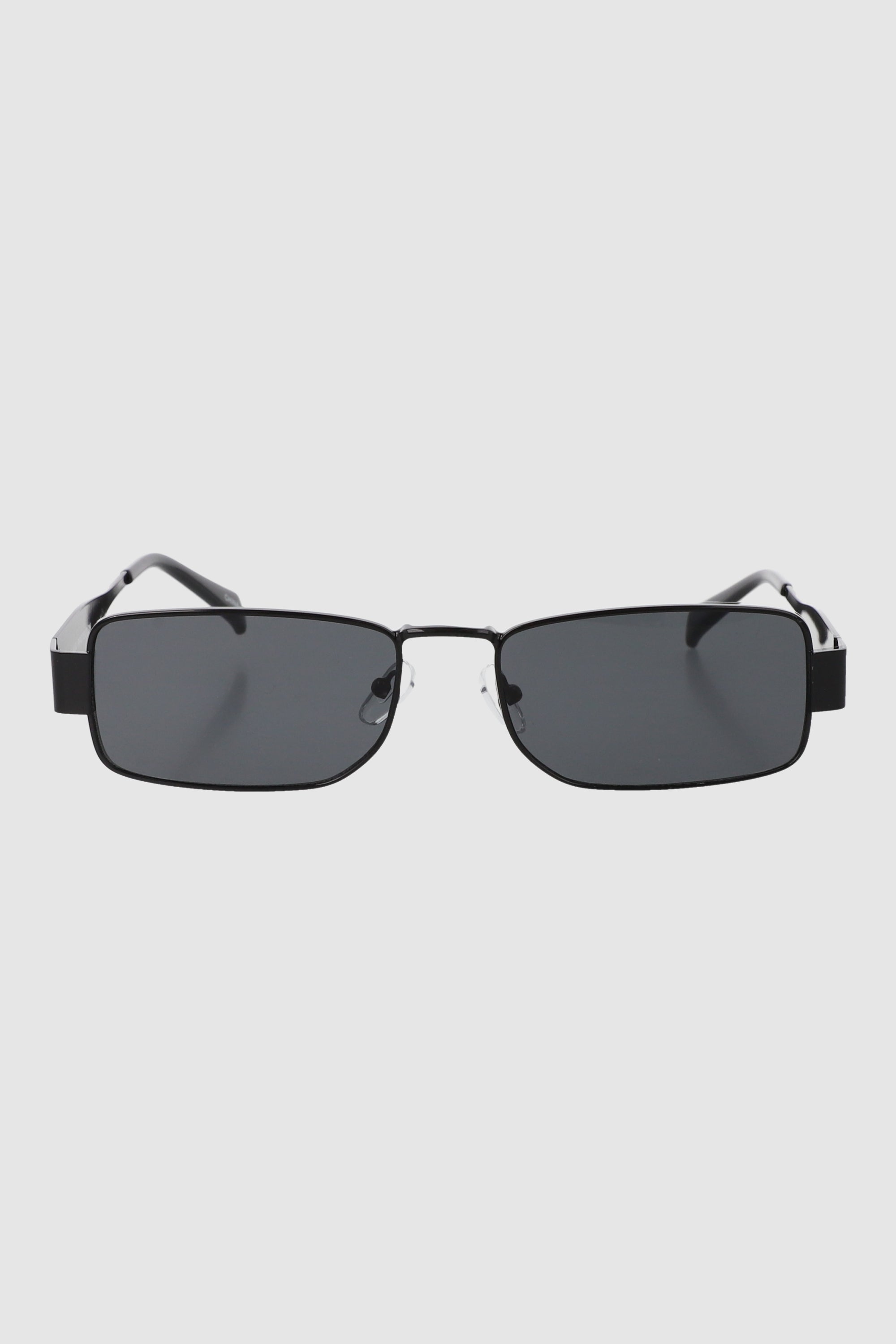 Lentes rectangulo retro metal NEGRO