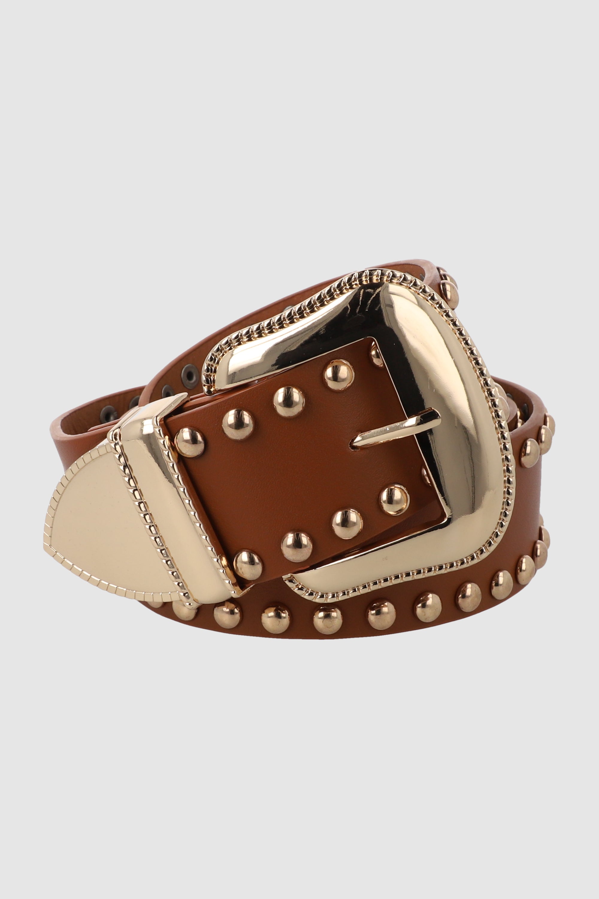 Cinturon vaquero studs CAMELLO