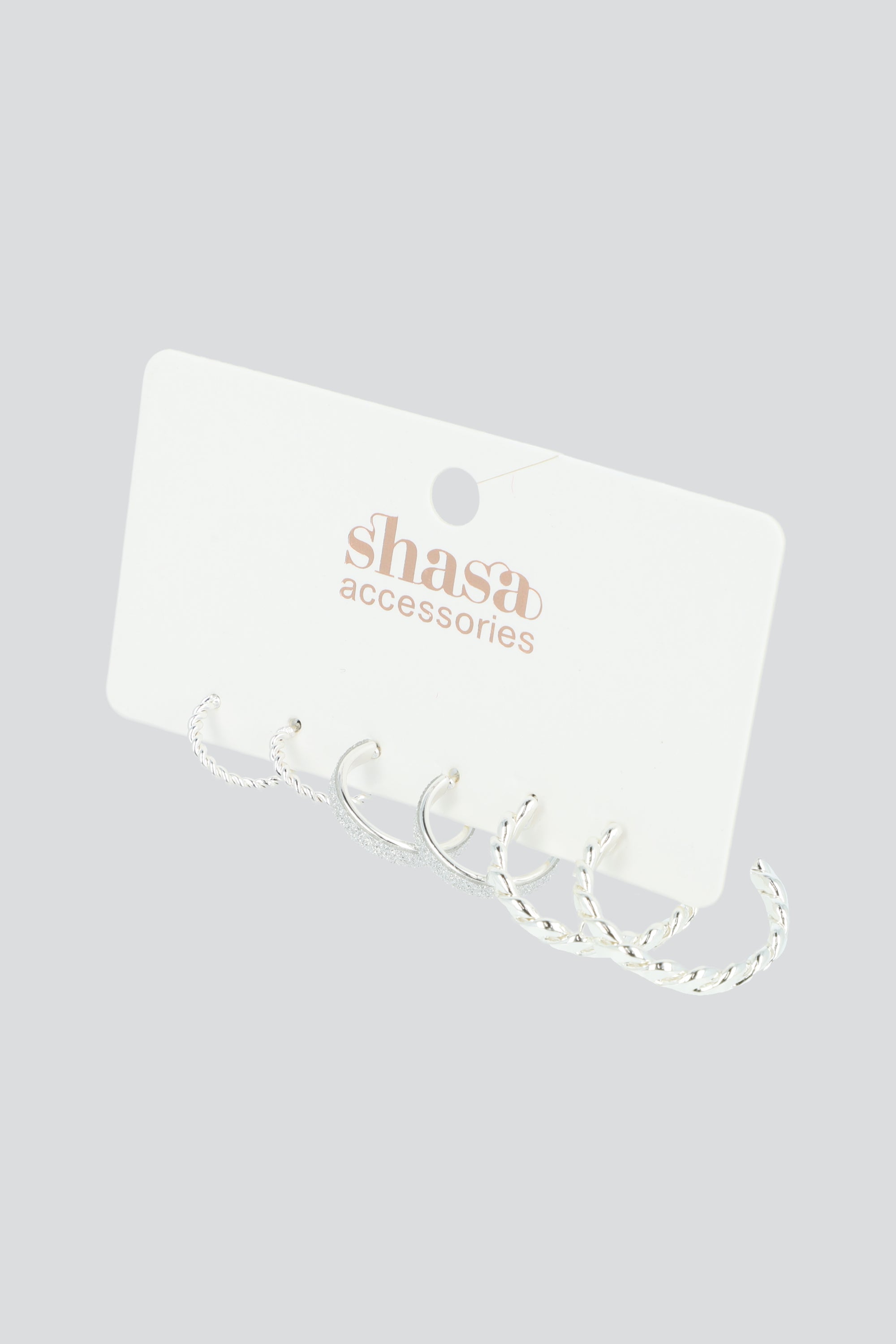 3 PR ARRACADAS GLITTER PLATA