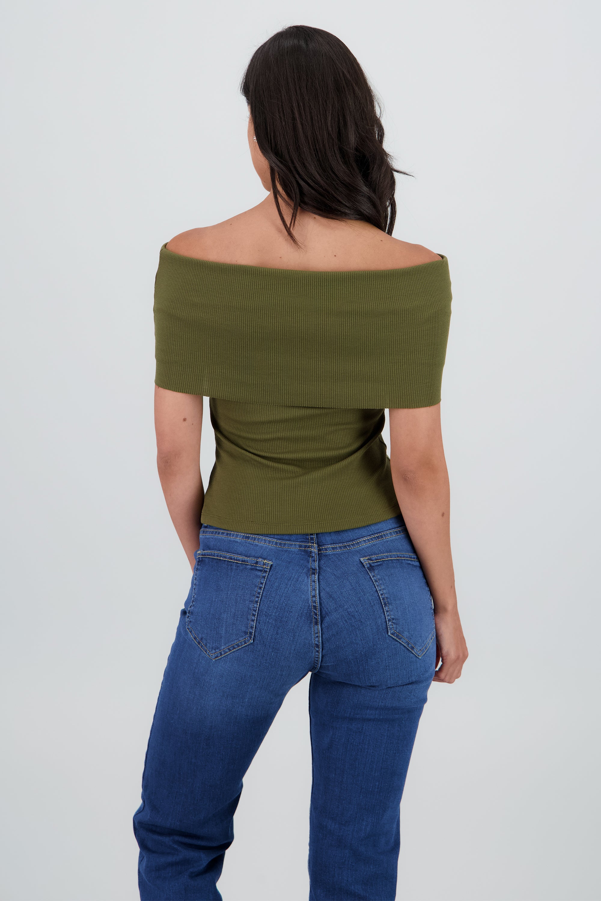 Top rib strapples doblez VERDE PASTO