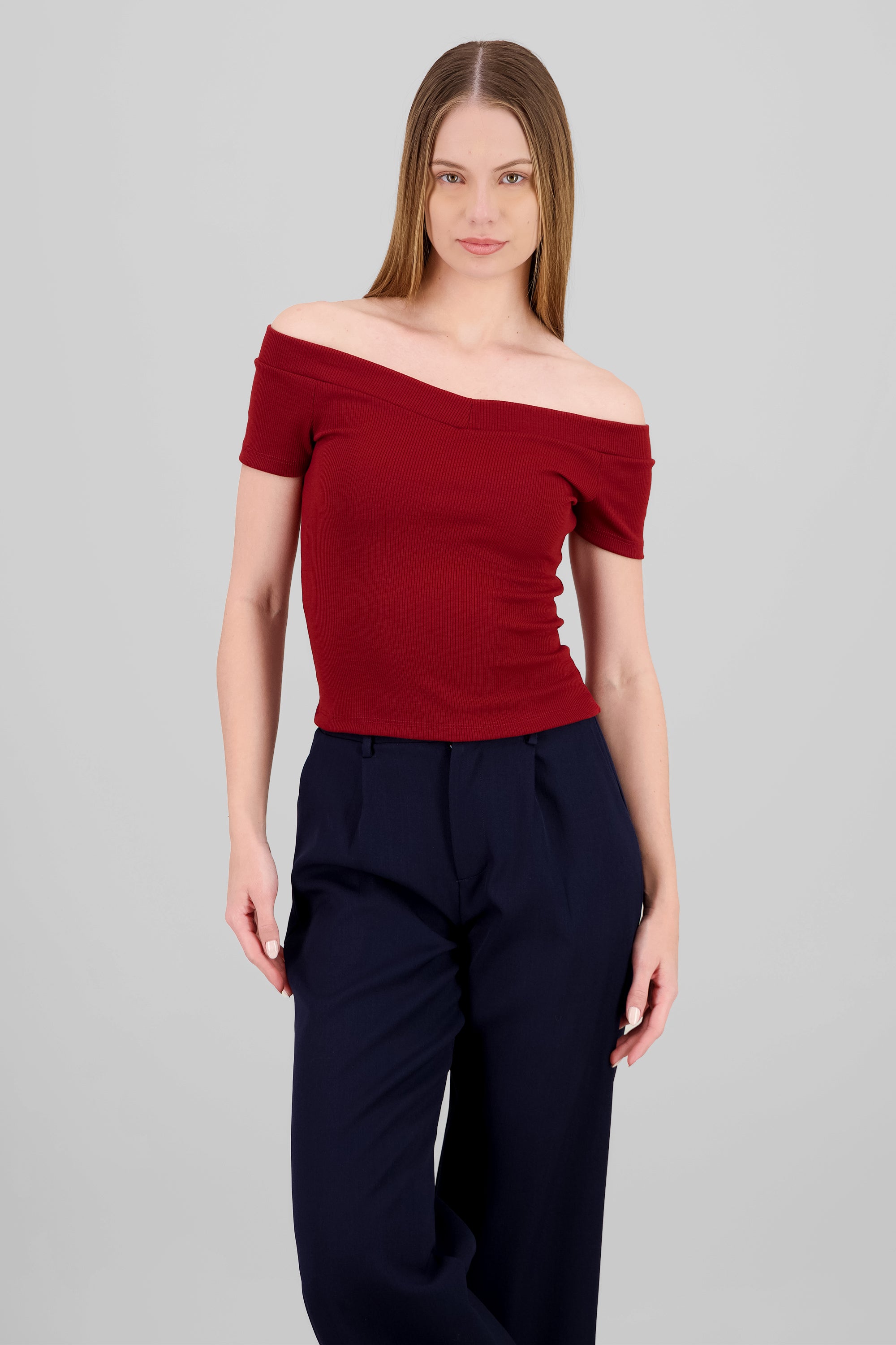 Top off shoulder manga corta LADRILLO