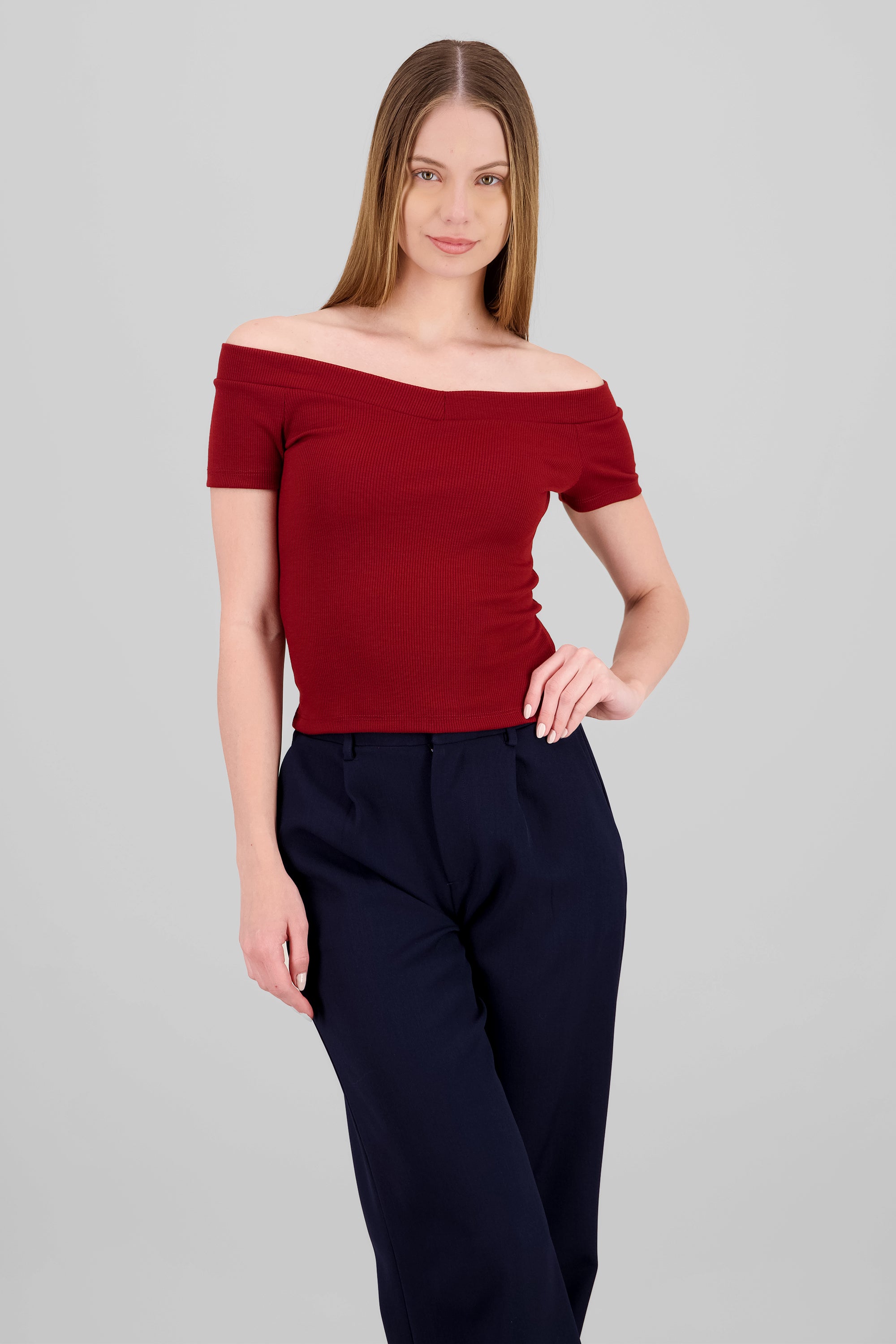 Top off shoulder manga corta LADRILLO