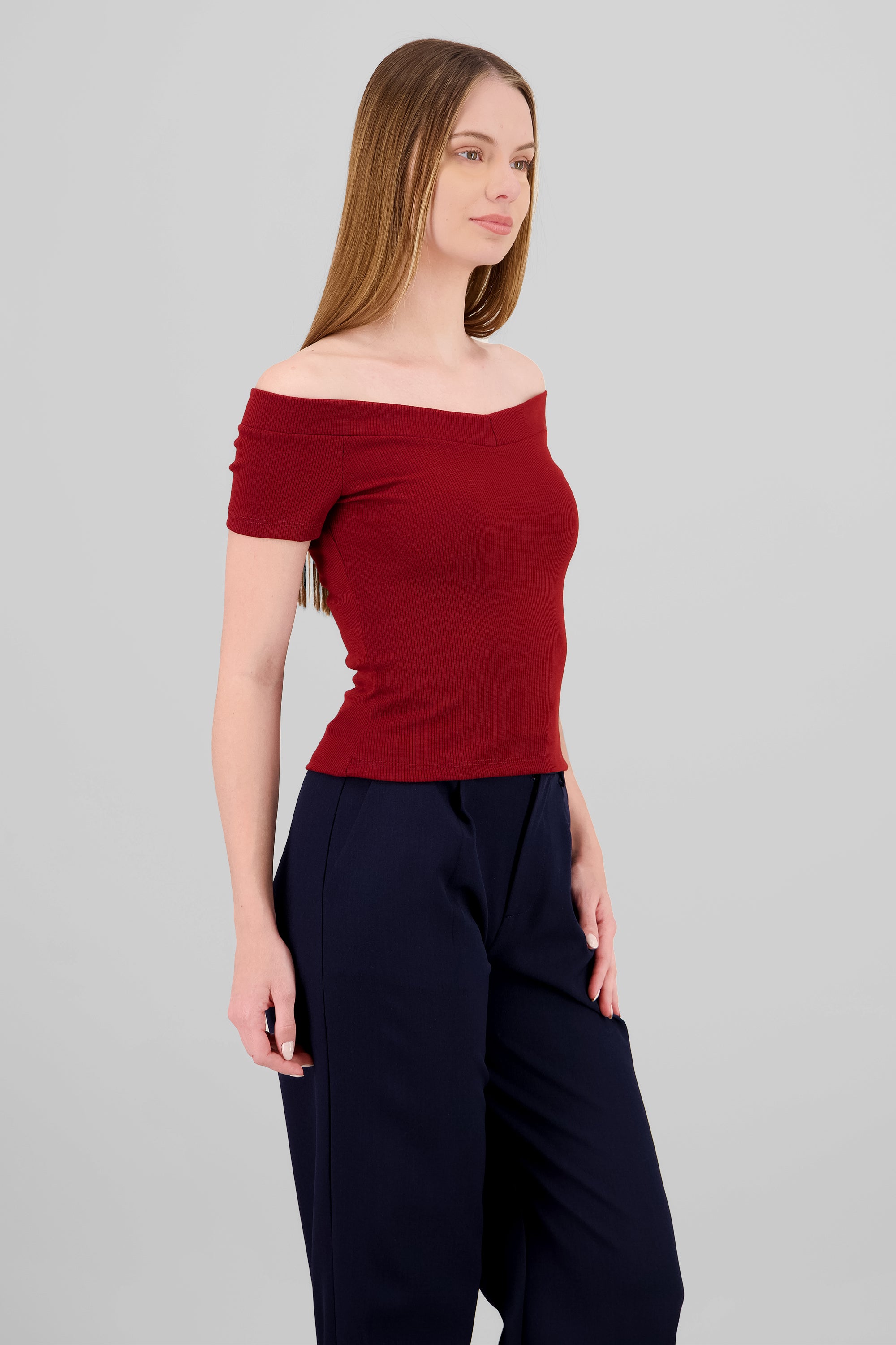 Top off shoulder manga corta LADRILLO