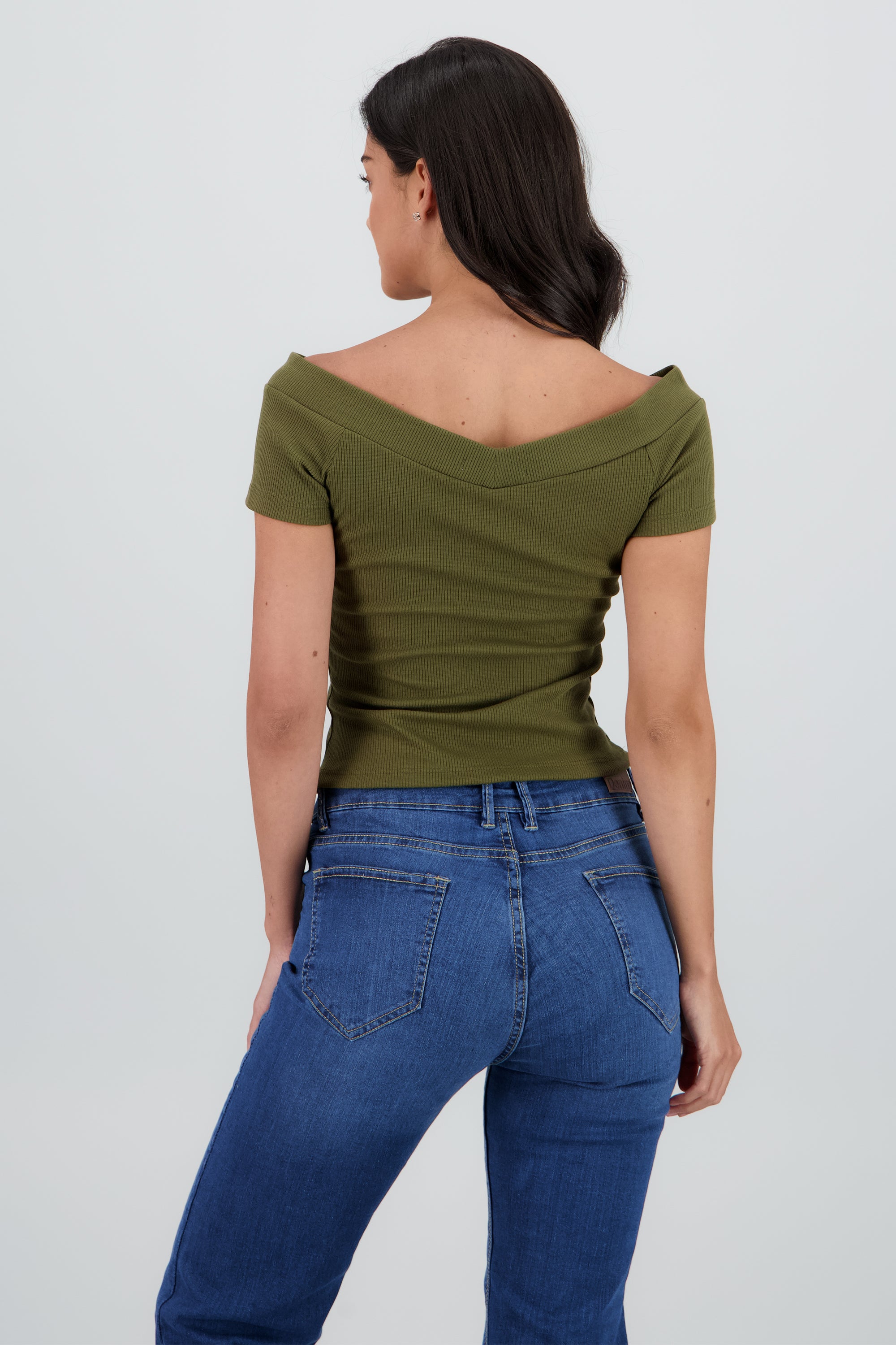 Top off shoulder manga corta VERDE PASTO