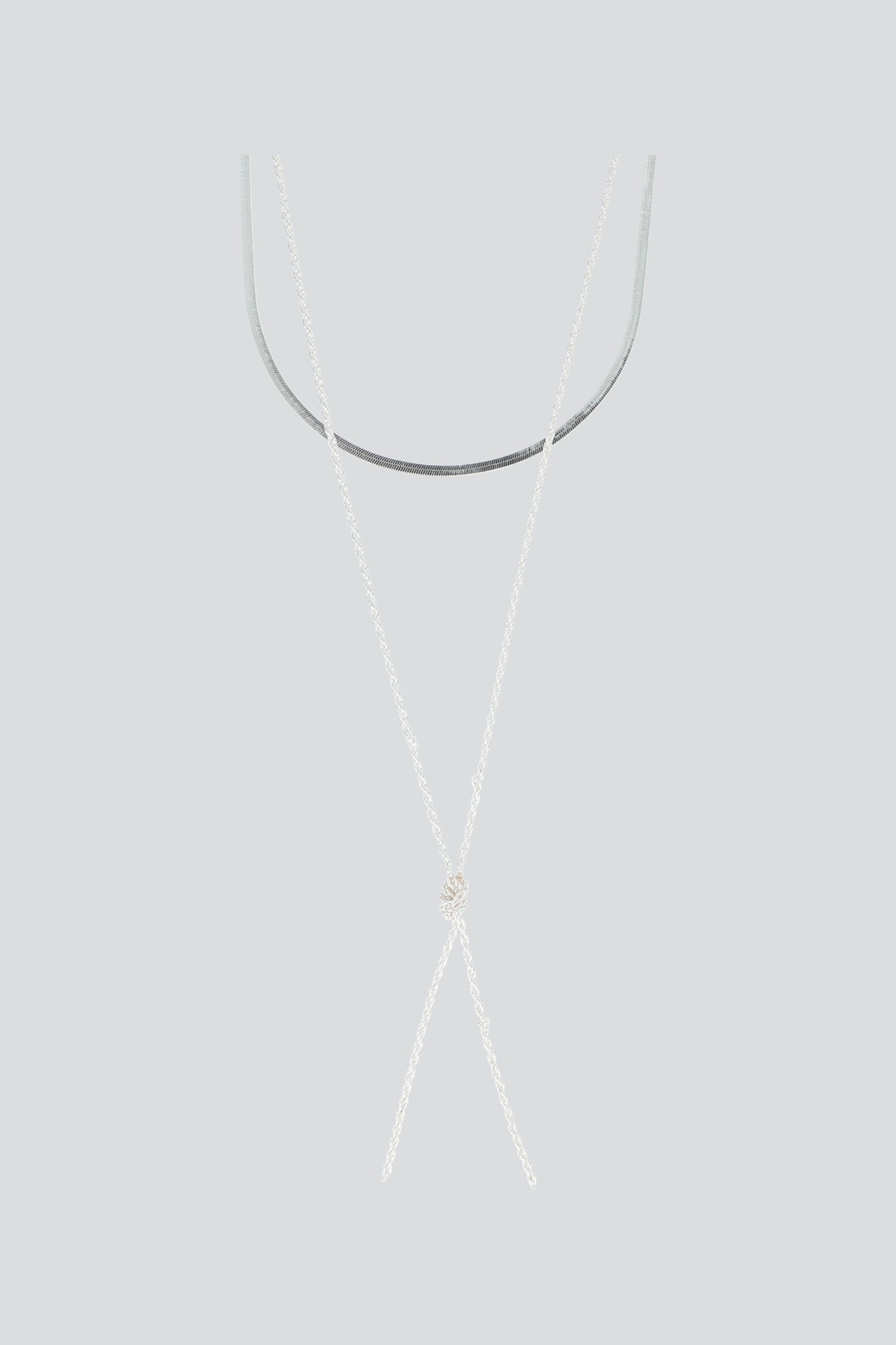 COLLAR 3 C NUDO LARGO PLATA