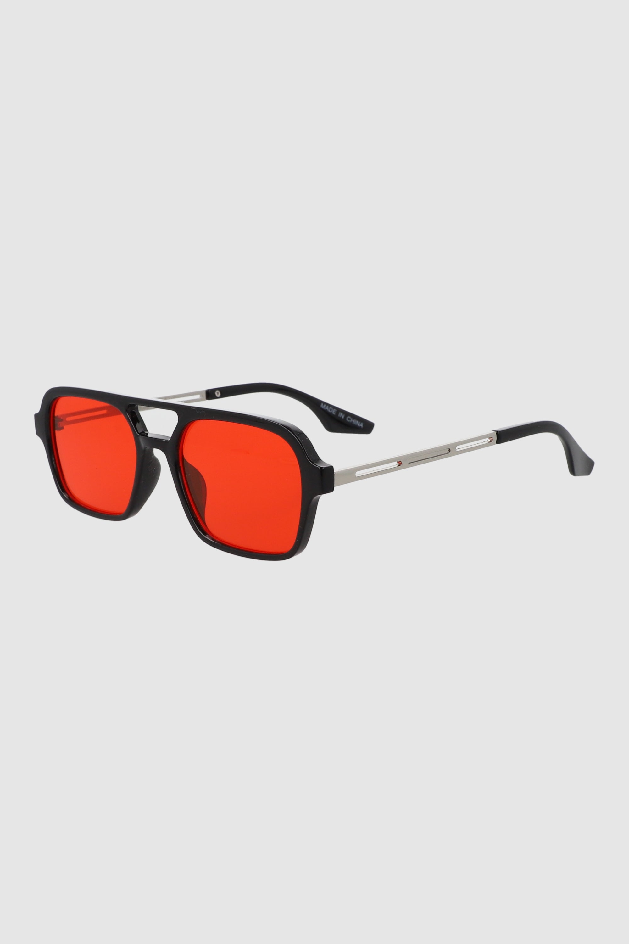 Lentes aviador rectangulo color ROJO