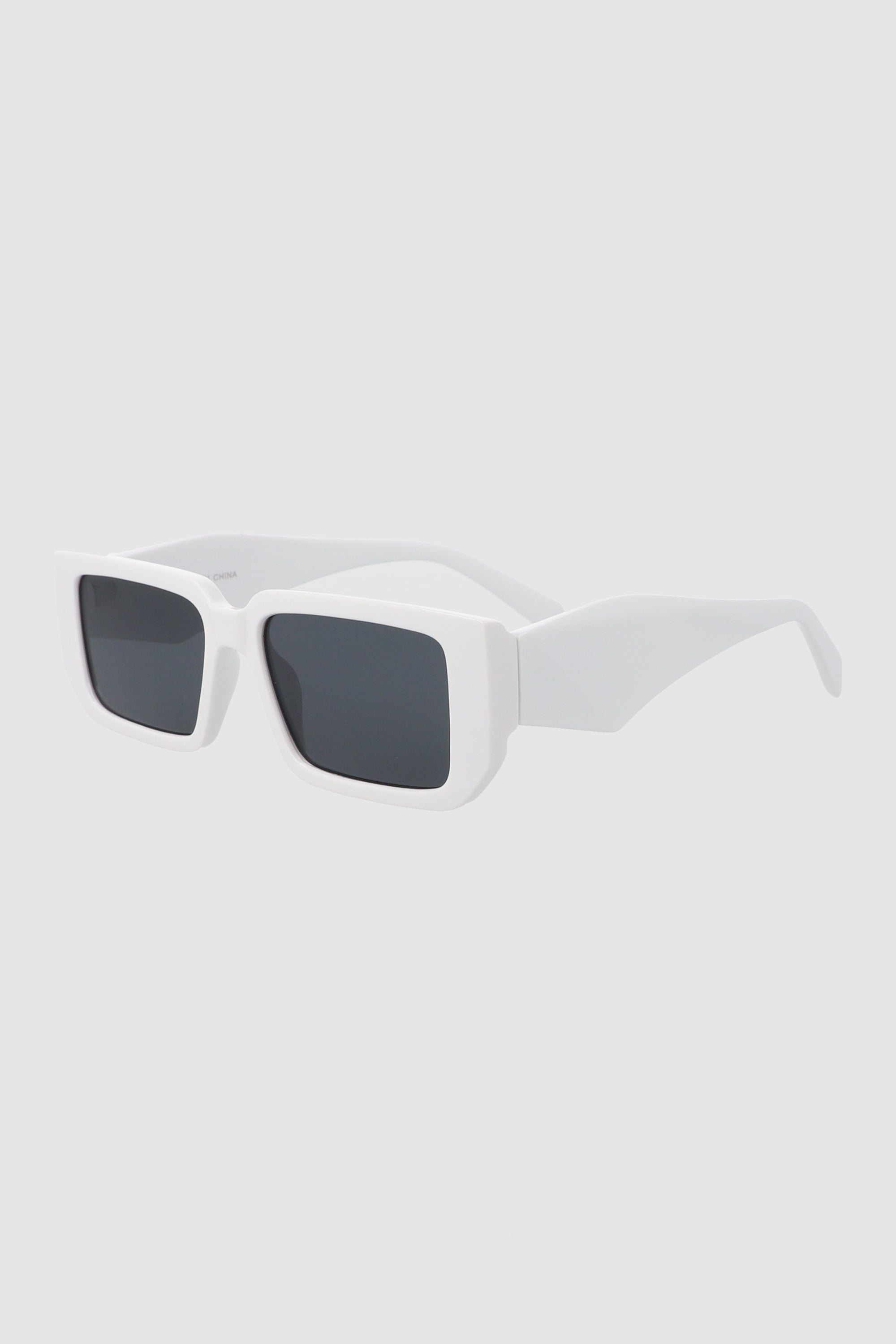 Lentes rectangulo brazo geometrico BLANCO