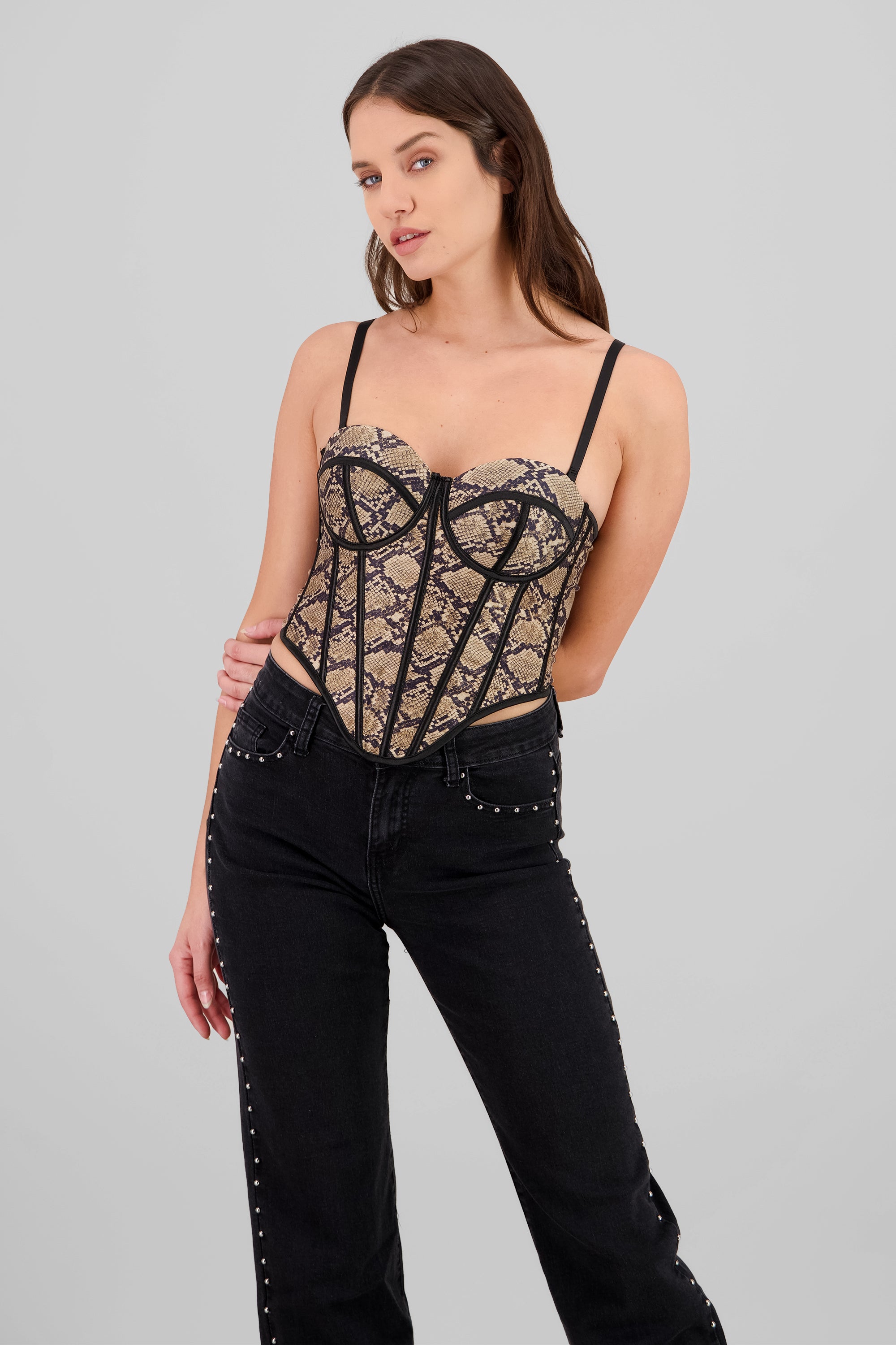 Corset animal print s NEGRO COMBO