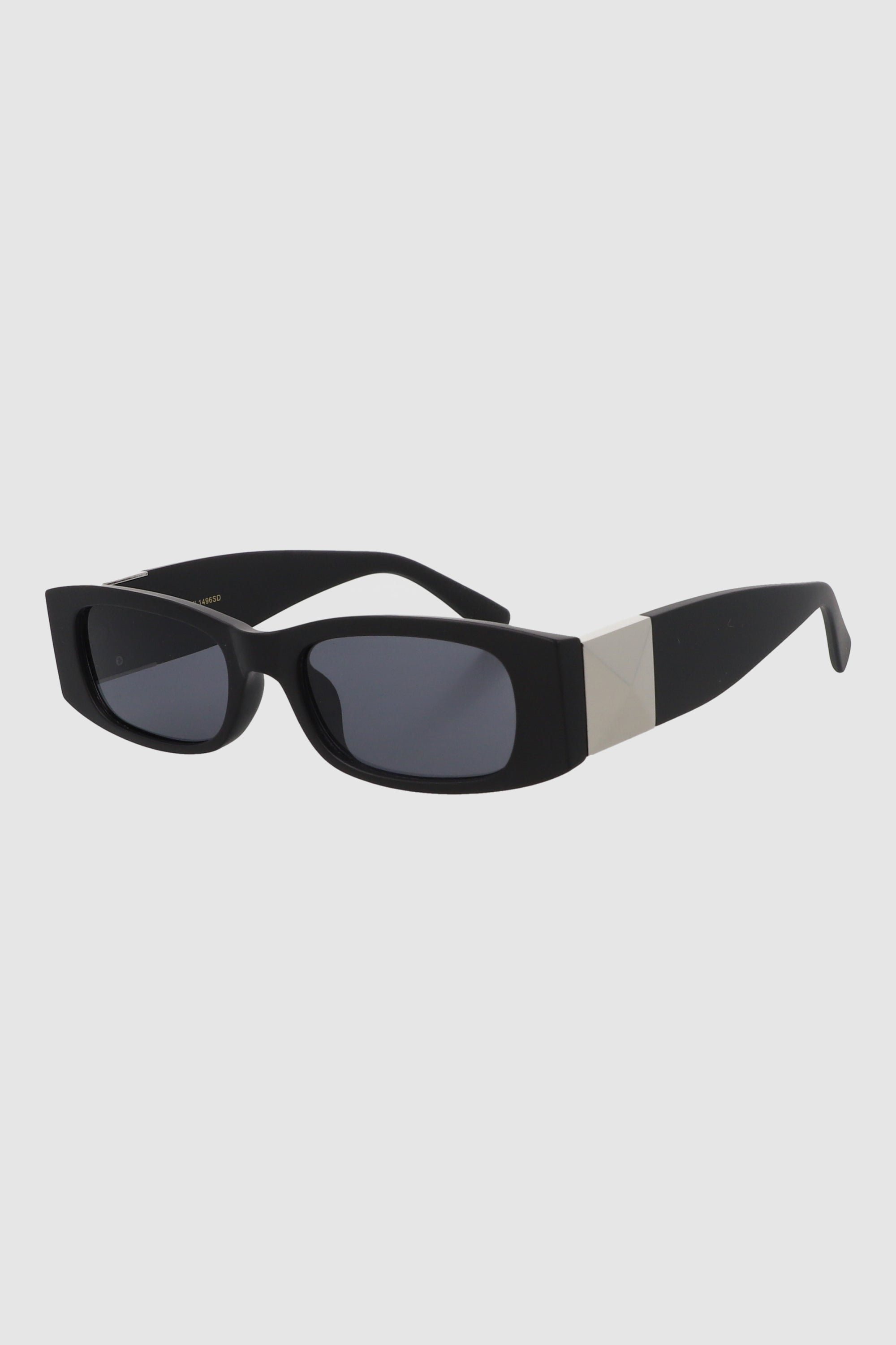 Lentes rectangulo detalle metal NEGRO