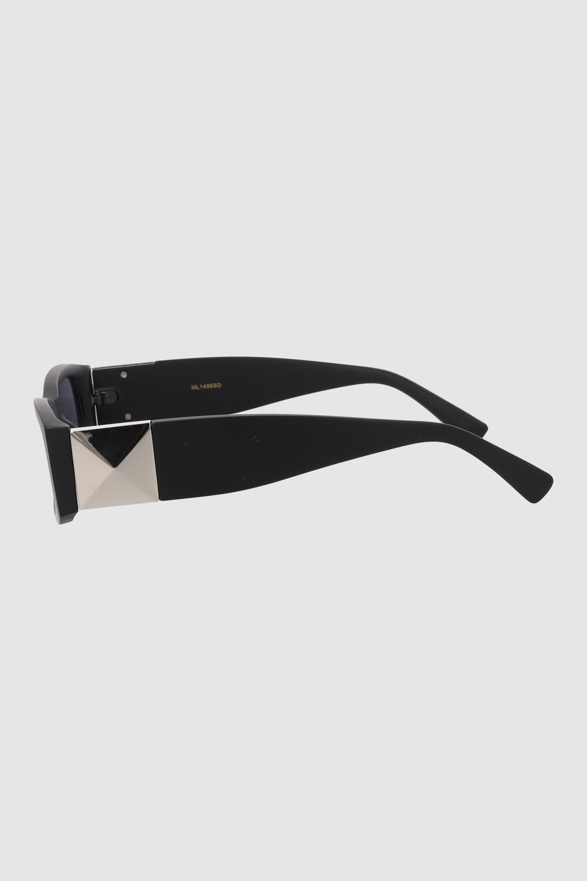 Lentes rectangulo detalle metal NEGRO