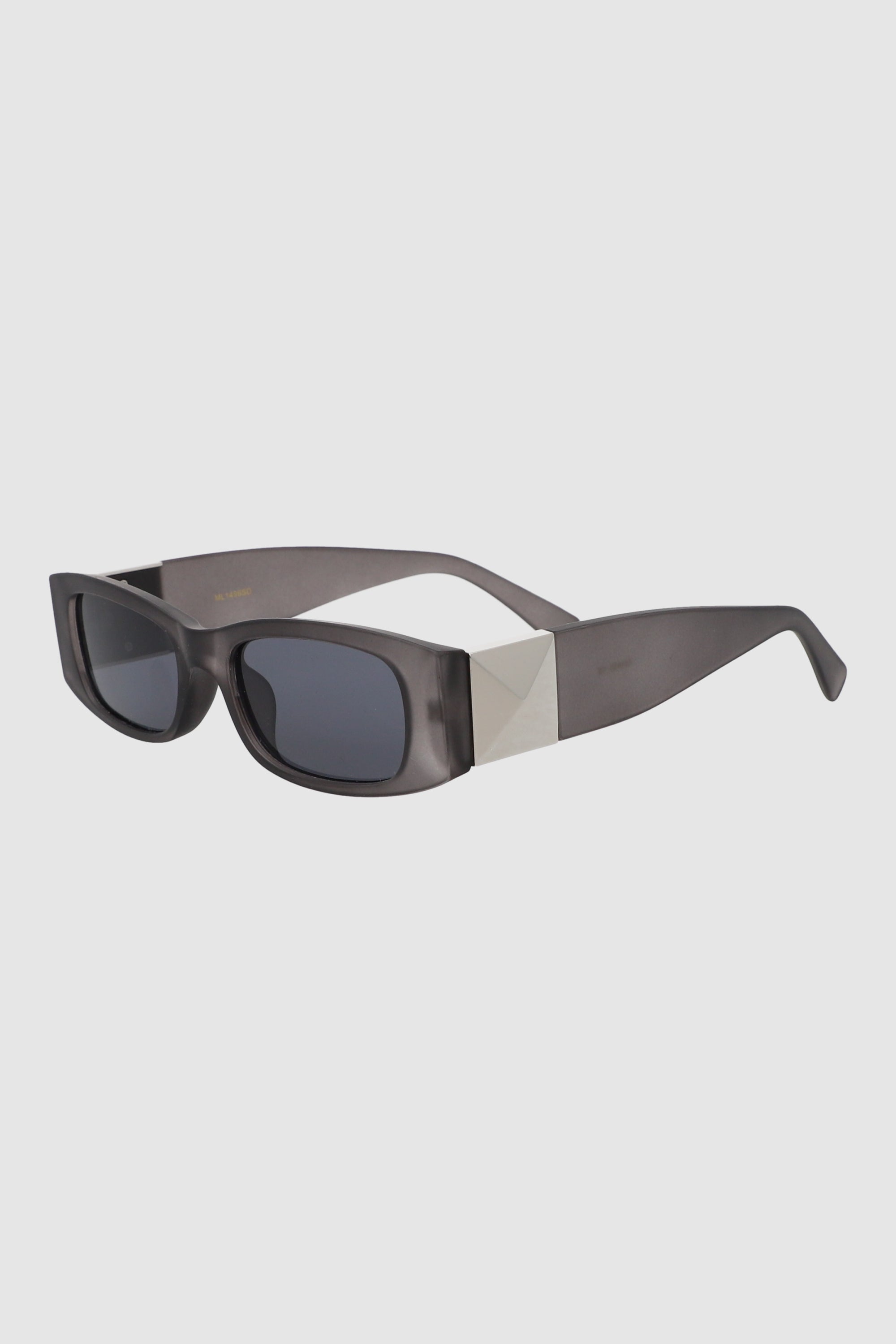 Lentes rectangulo detalle metal GRIS