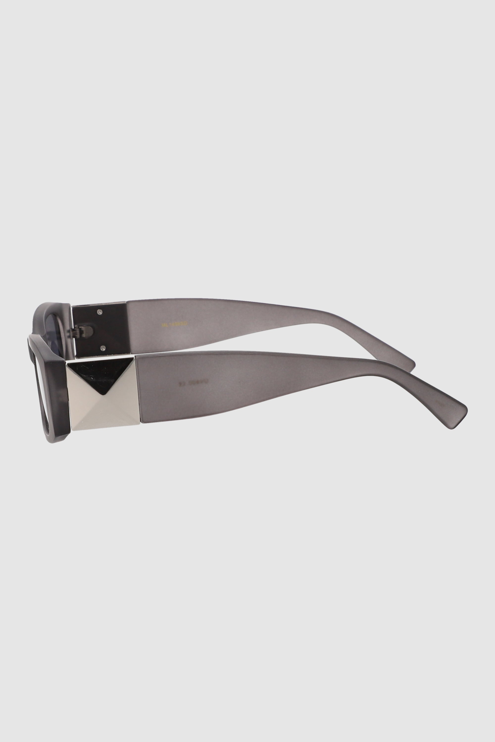 Lentes rectangulo detalle metal GRIS