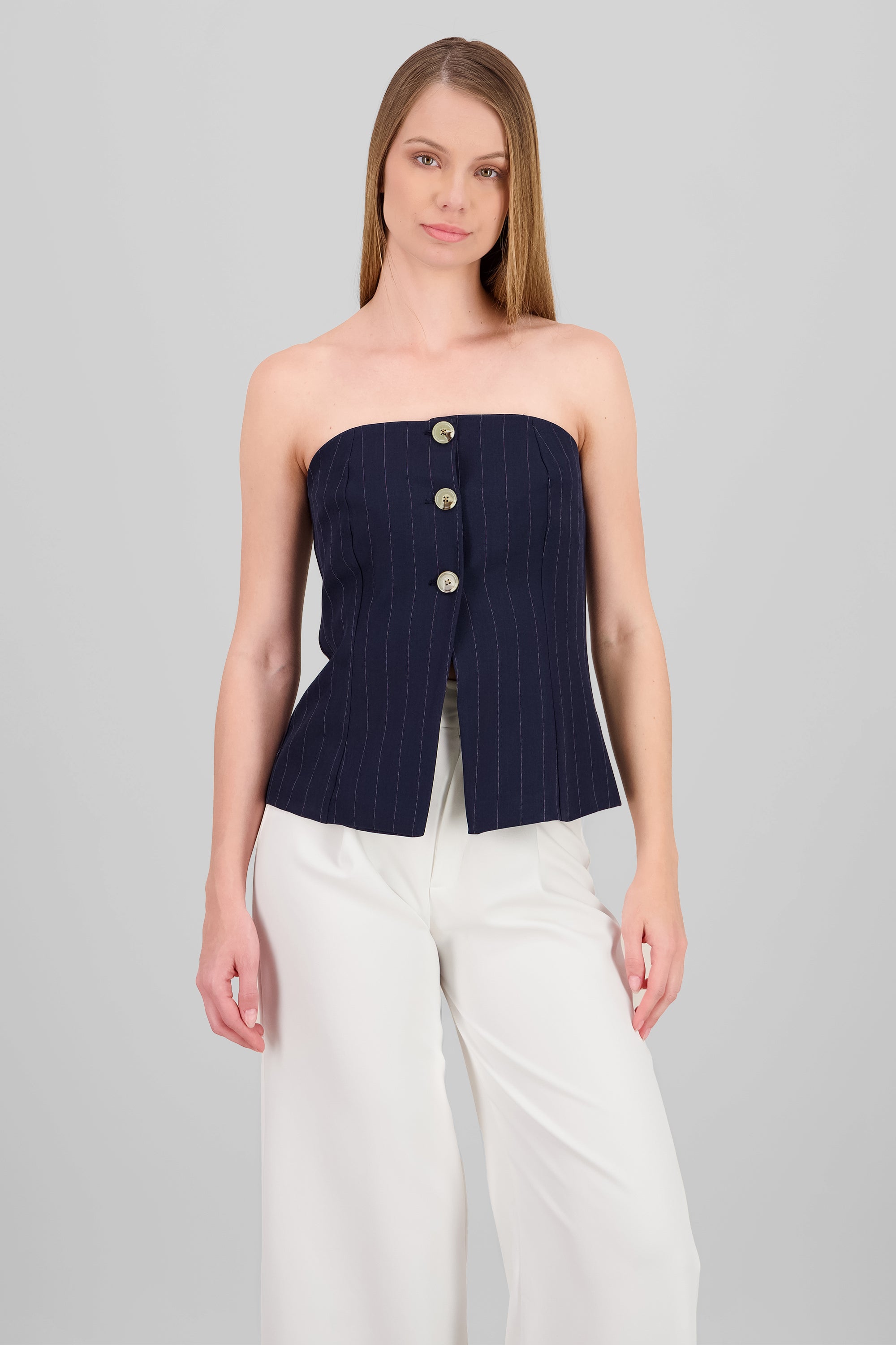Top sastre strapless con botones Hypsters MARINO COMBO