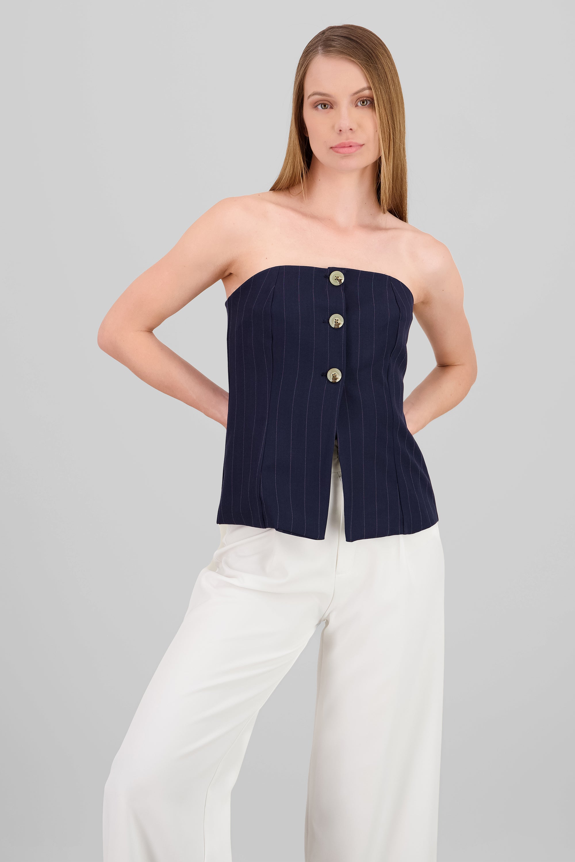 Top sastre strapless con botones Hypsters MARINO COMBO