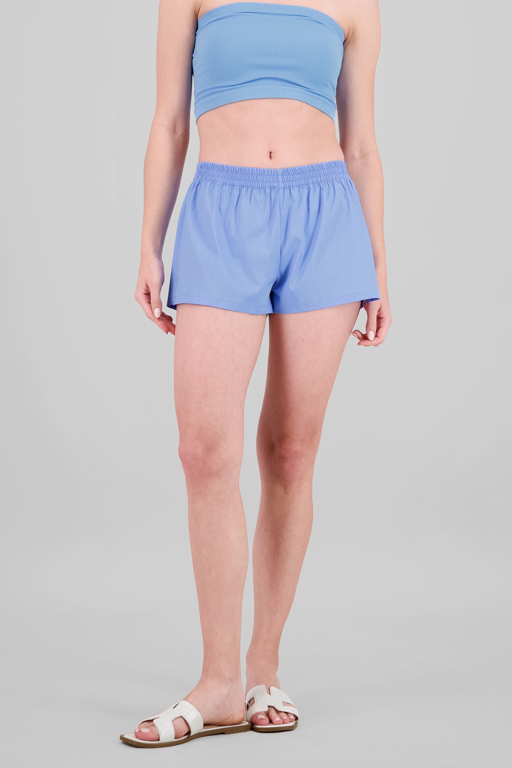 Short resorte popelina AZUL