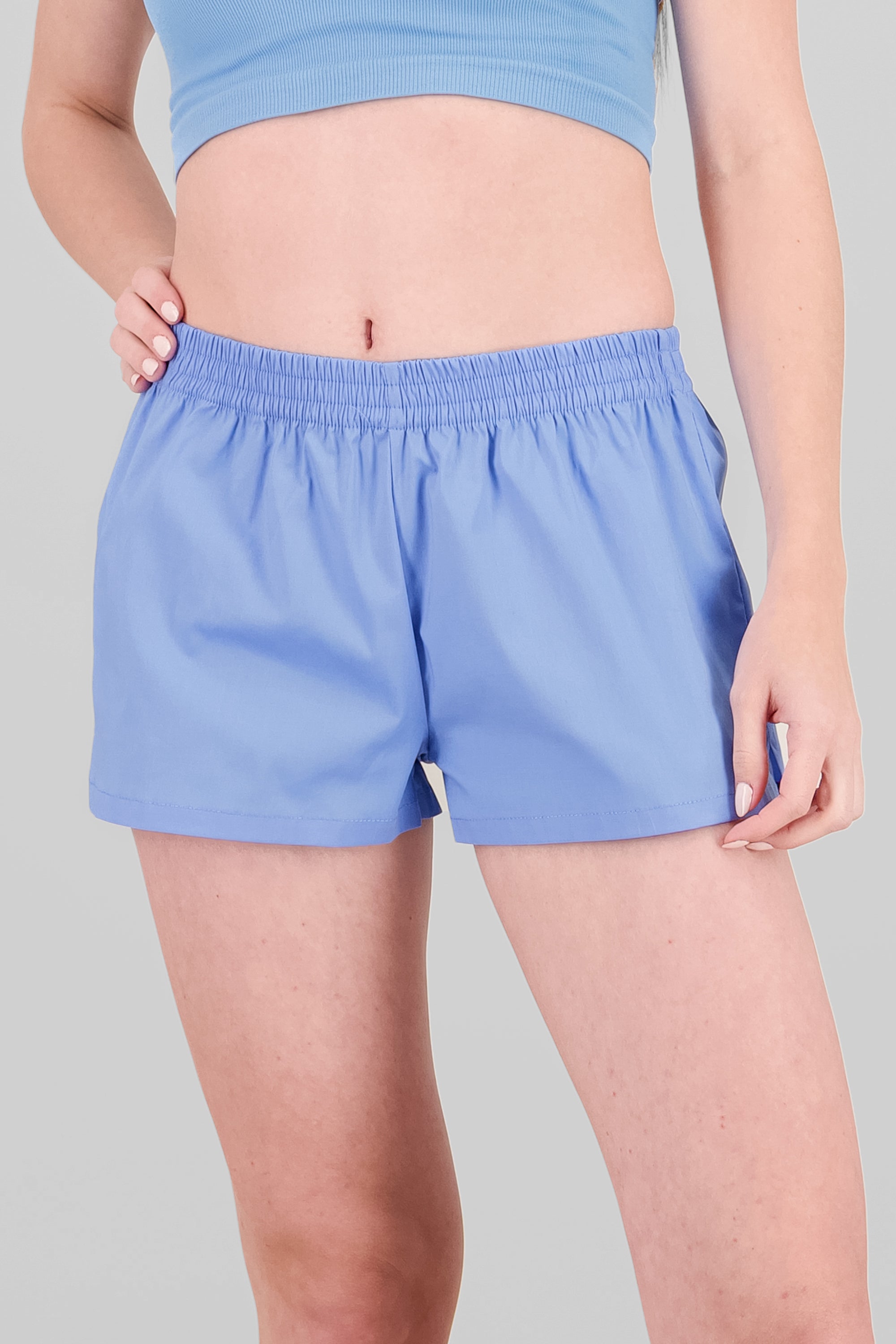 Short resorte popelina AZUL