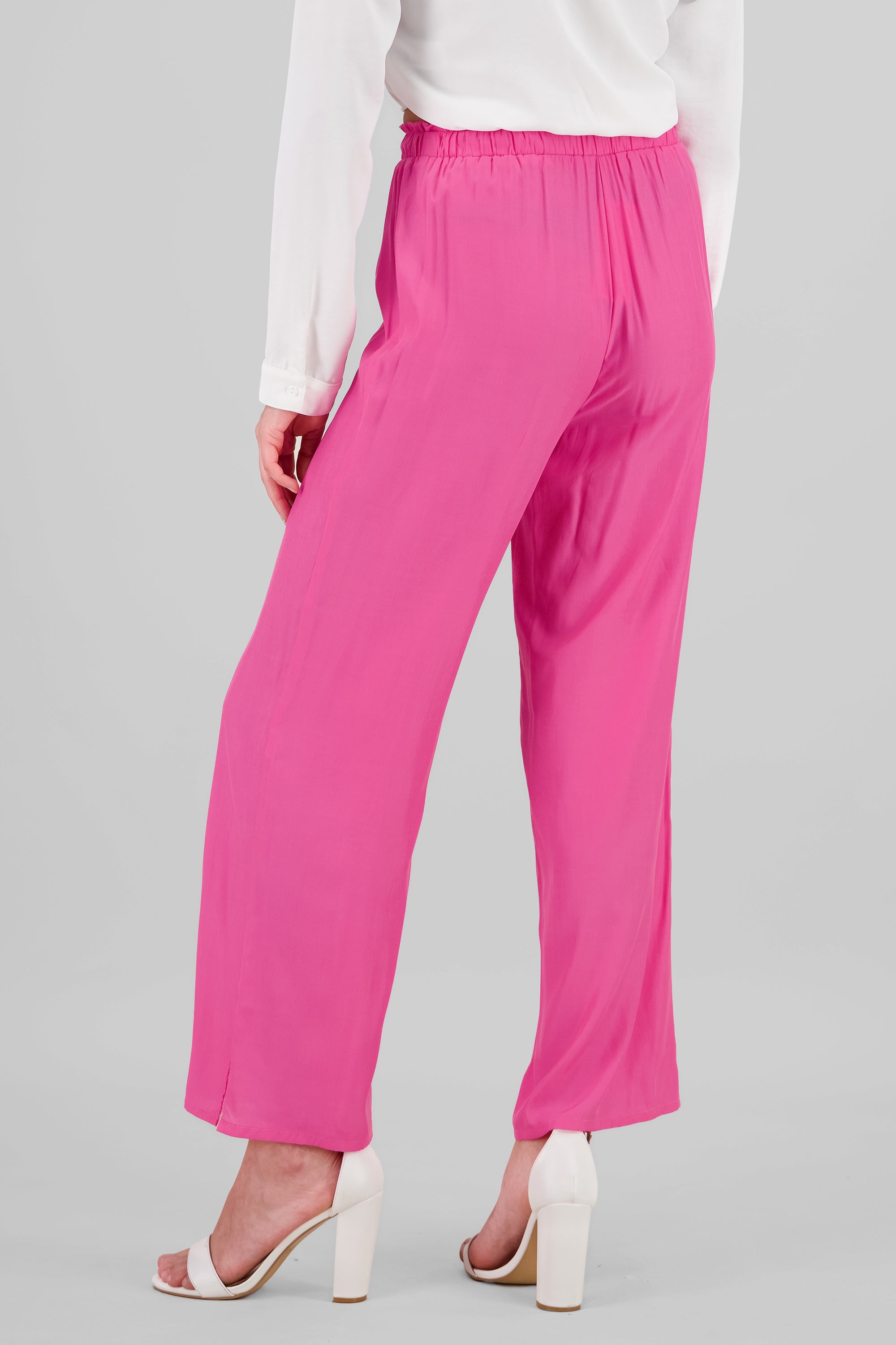 Pantalón liso con jareta ROSA