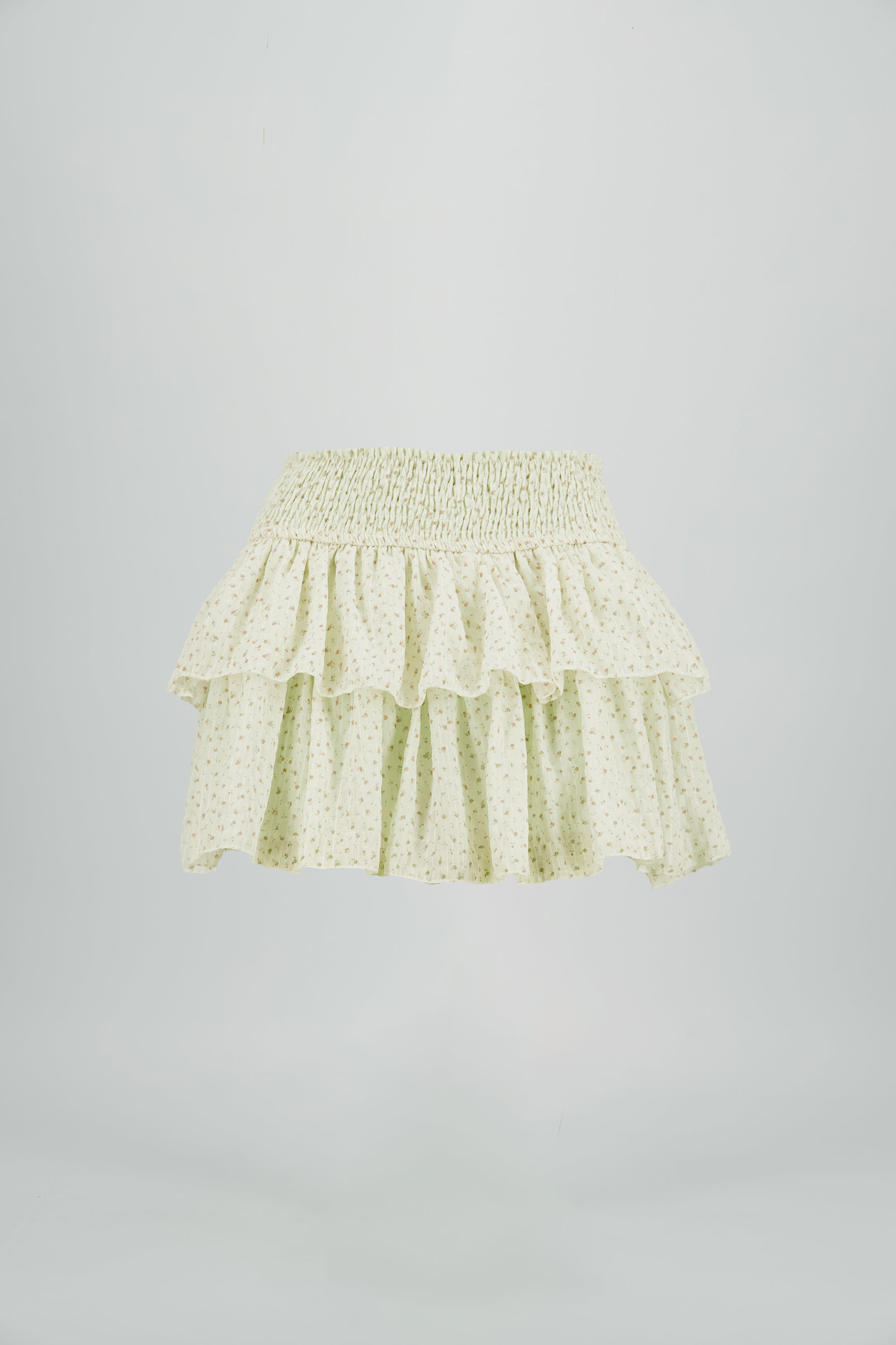 Falda doble olan con smock en cintura