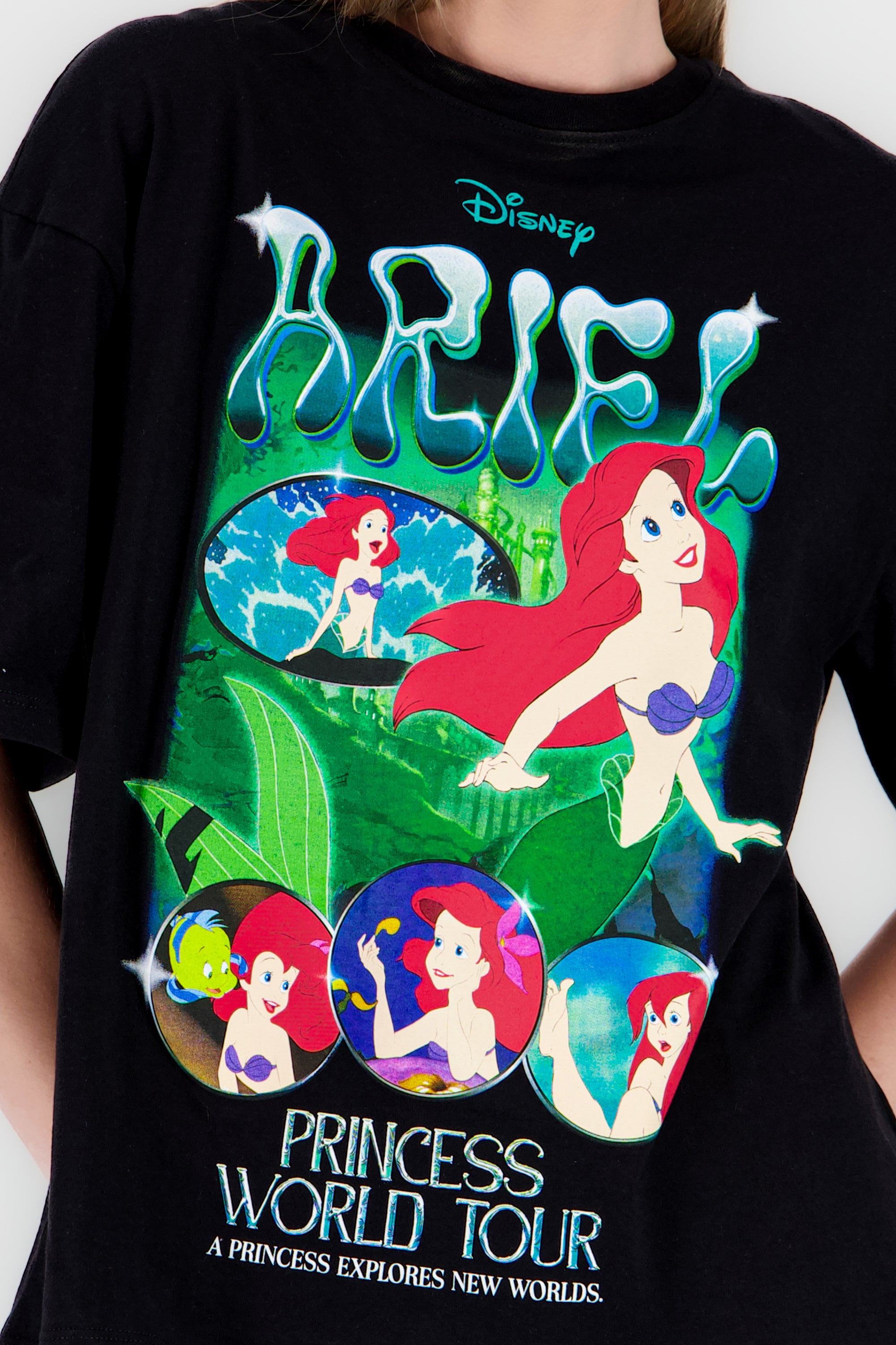 playera ariel pricesa rock NEGRO