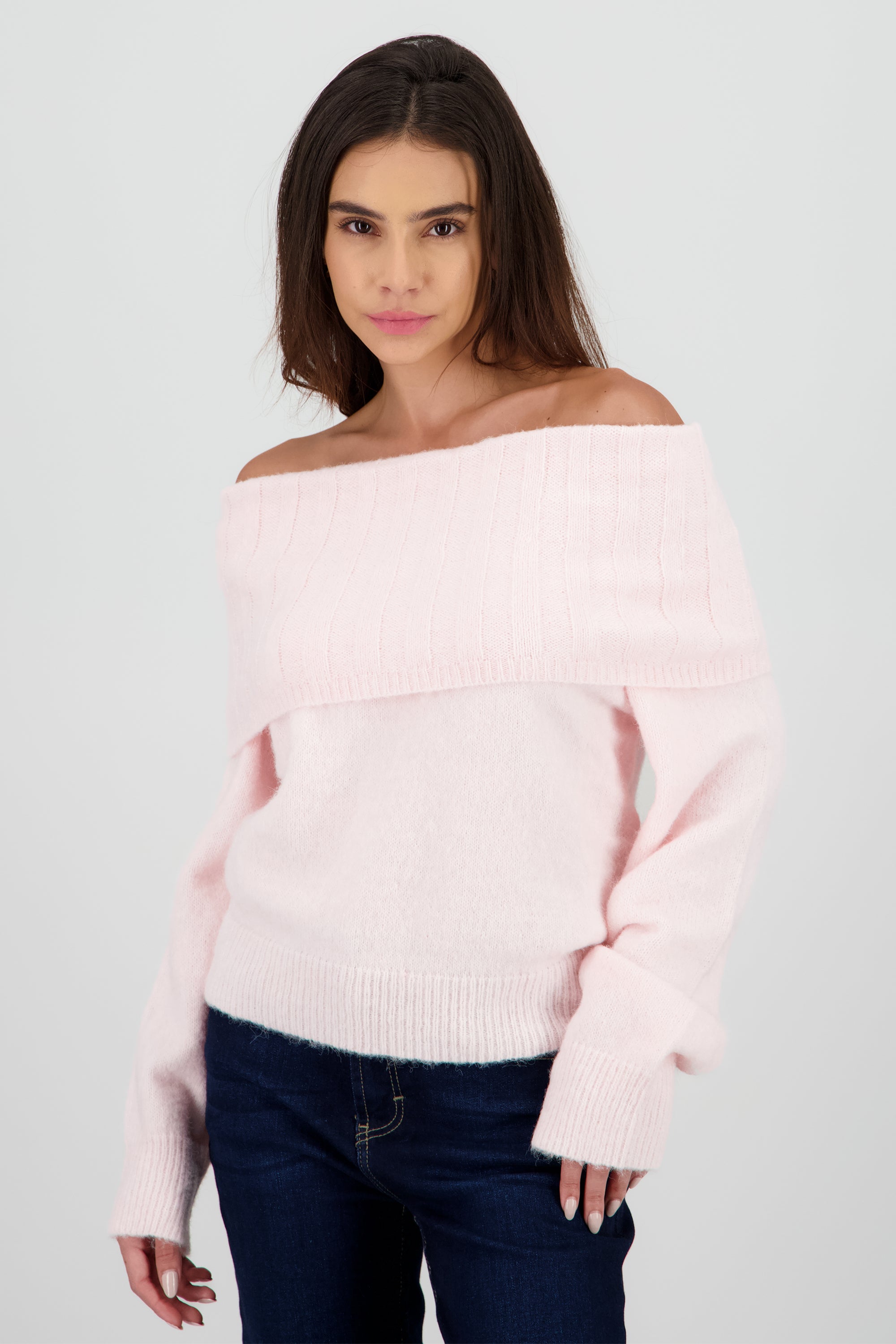 Sueter liso con hombros descubiertos PALO DE ROSA