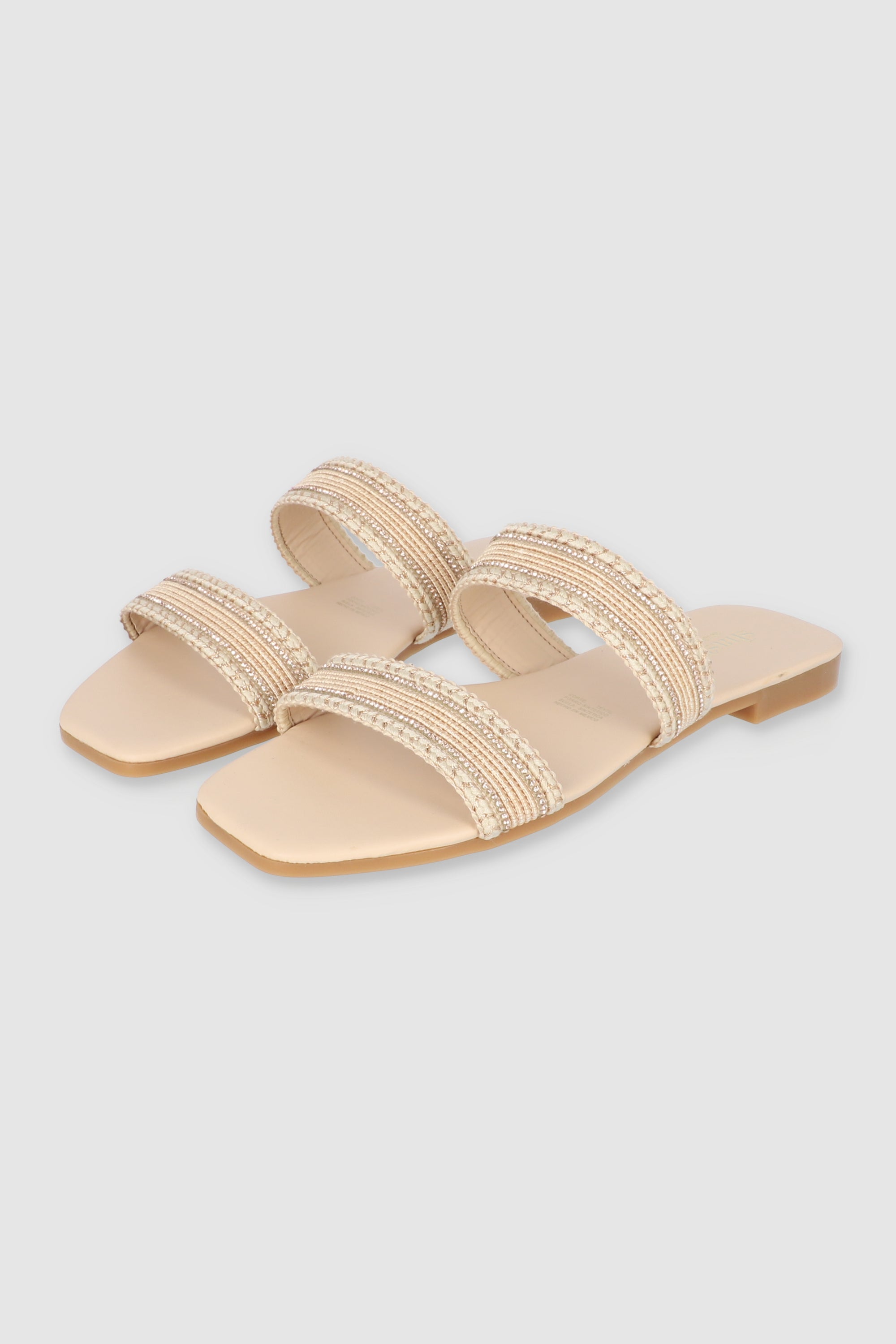 Sandalia mula dos tiras tejido NUDE