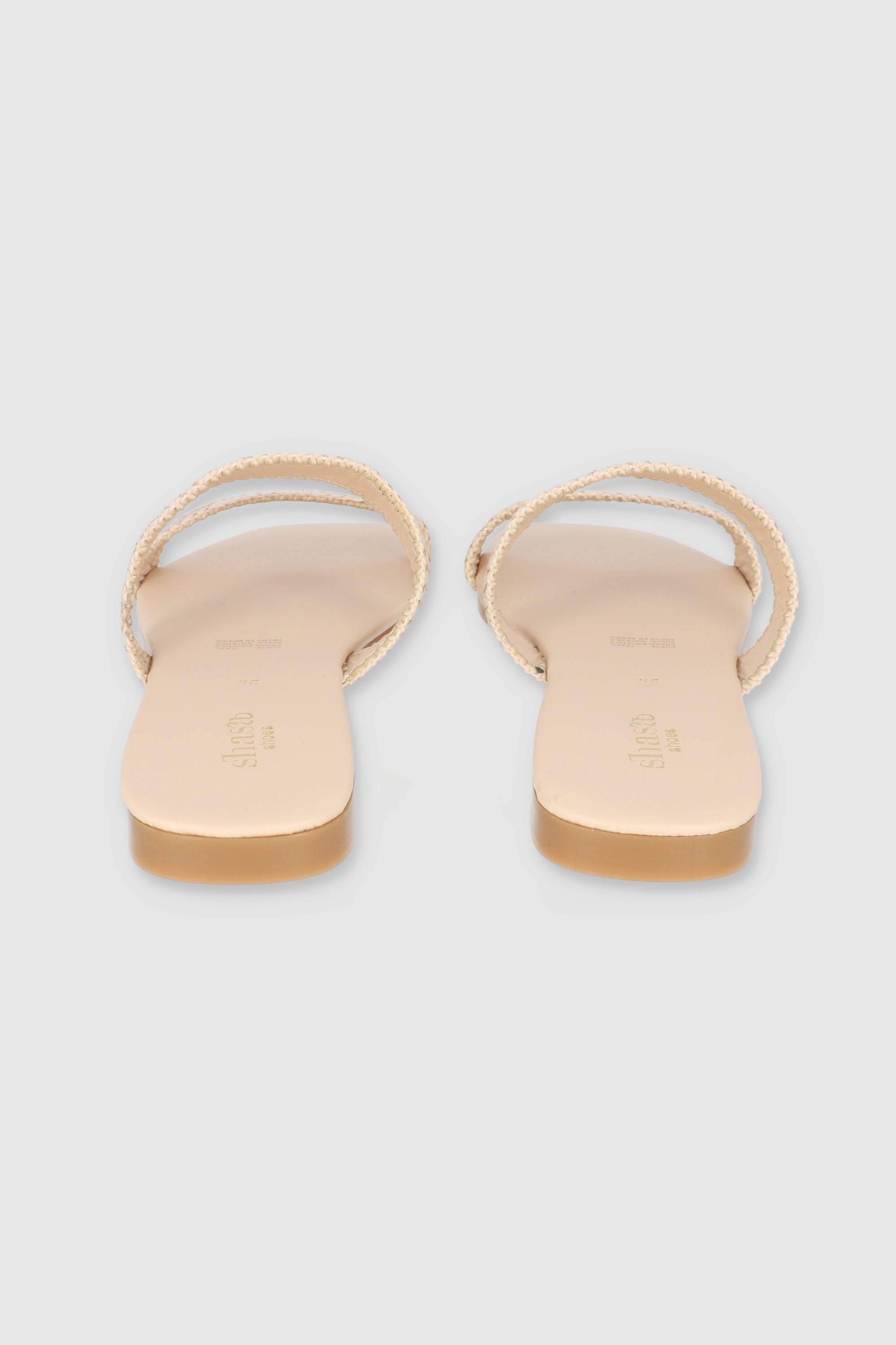 Sandalia mula dos tiras tejido NUDE