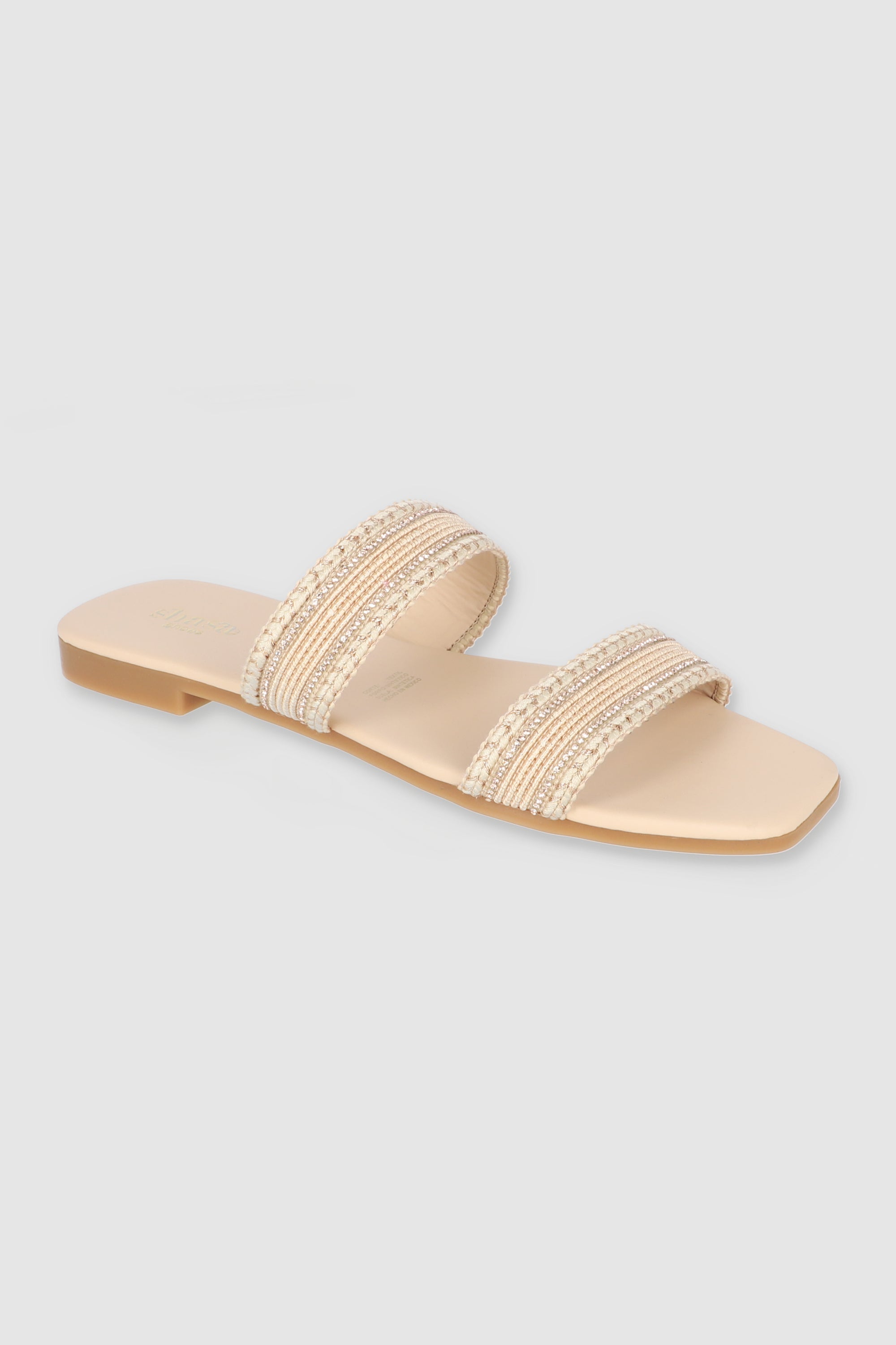 Sandalia mula dos tiras tejido NUDE