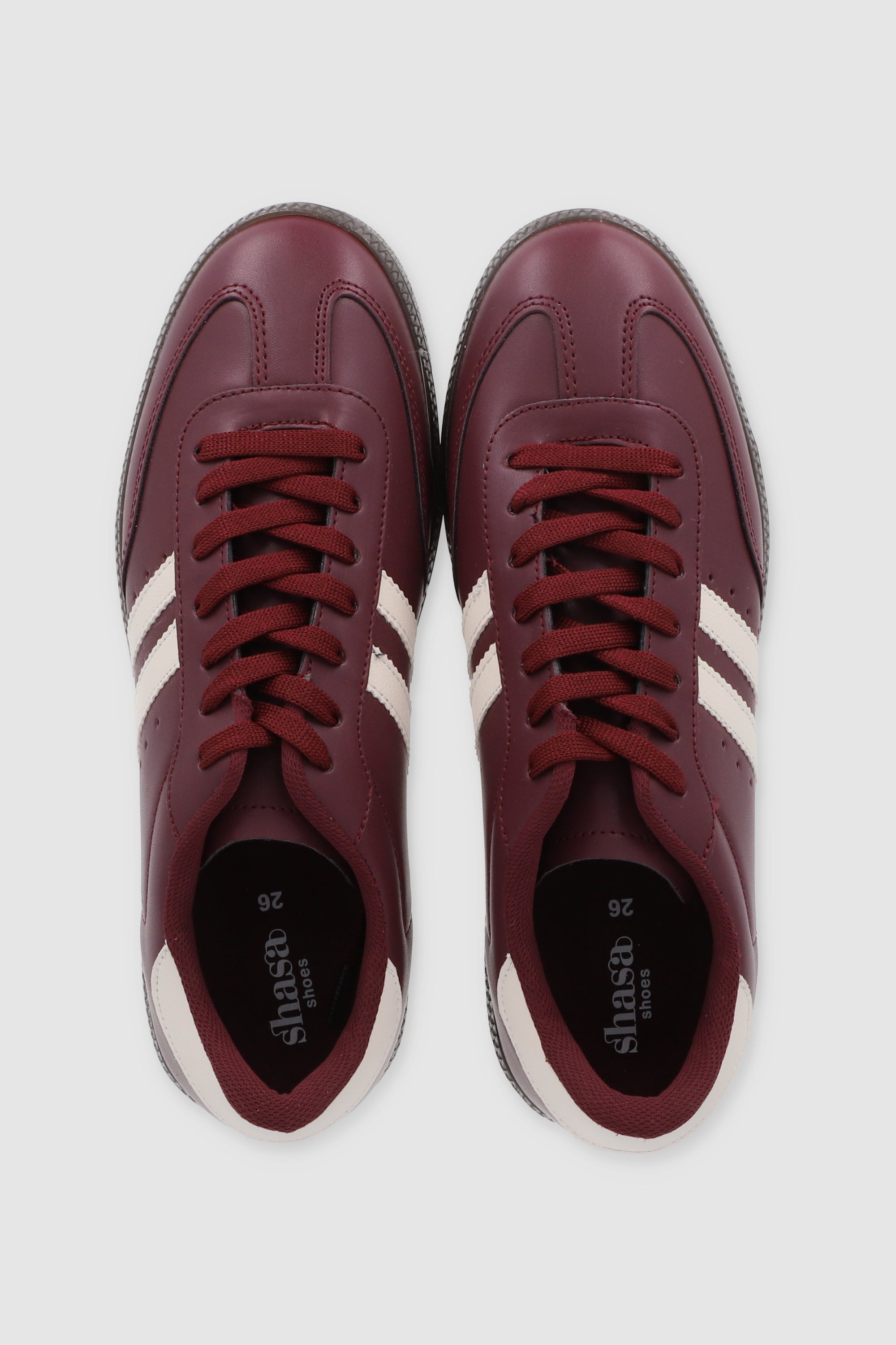 TENIS DOS LINEAS DARK VINO