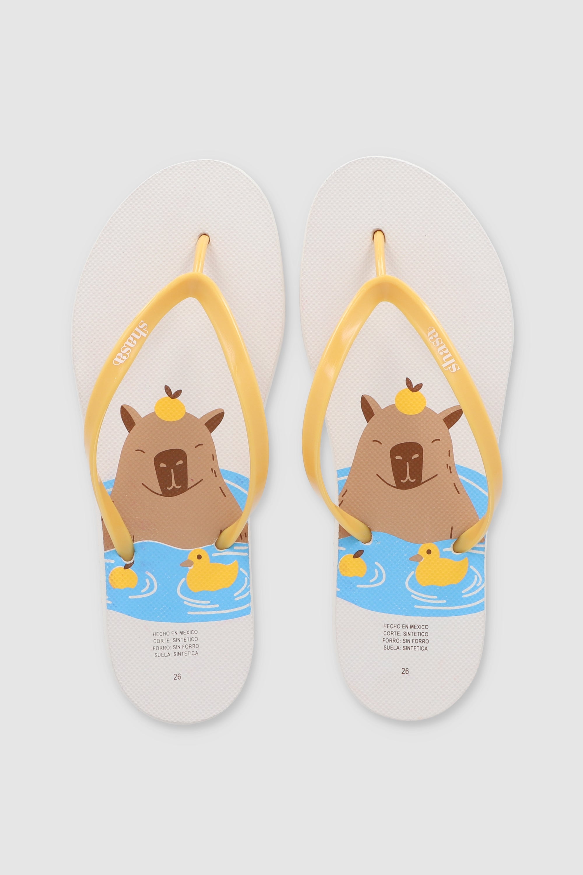 FLIP FLOPS CAPIBARA NADANDO BLANCO