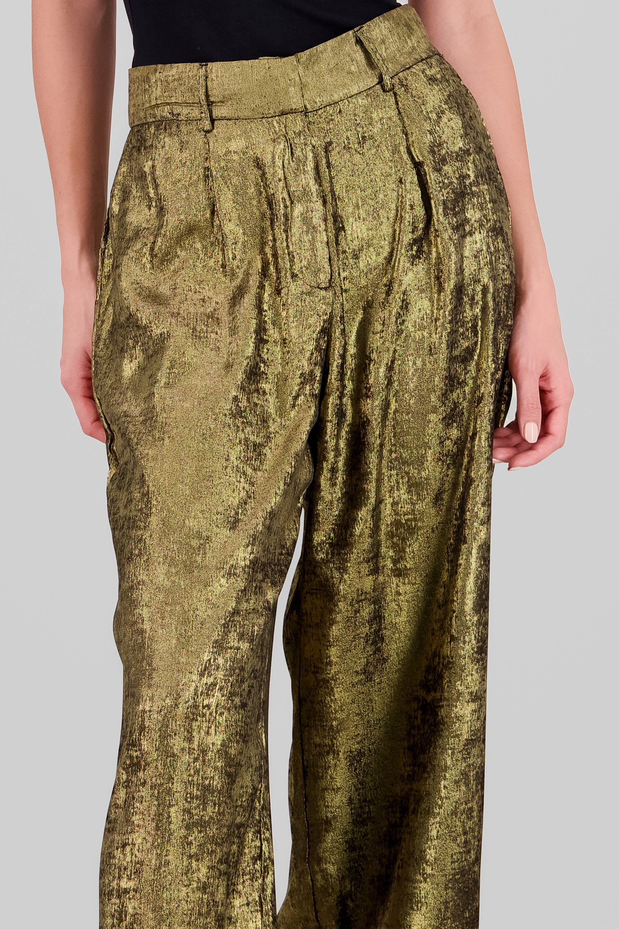 Pantalon amplio lentejuelas ORO