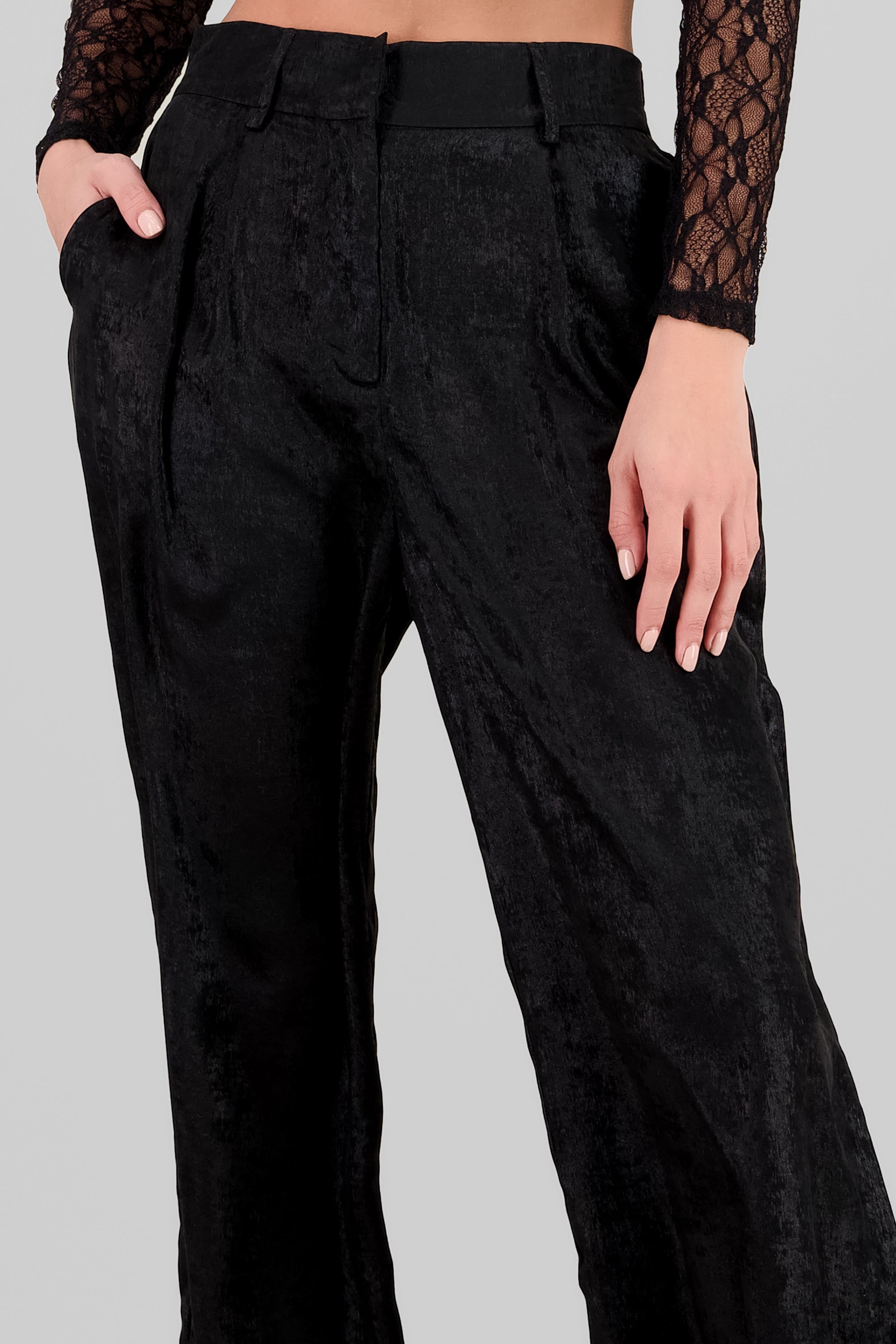 Pantalón amplio lentejuelas NEGRO