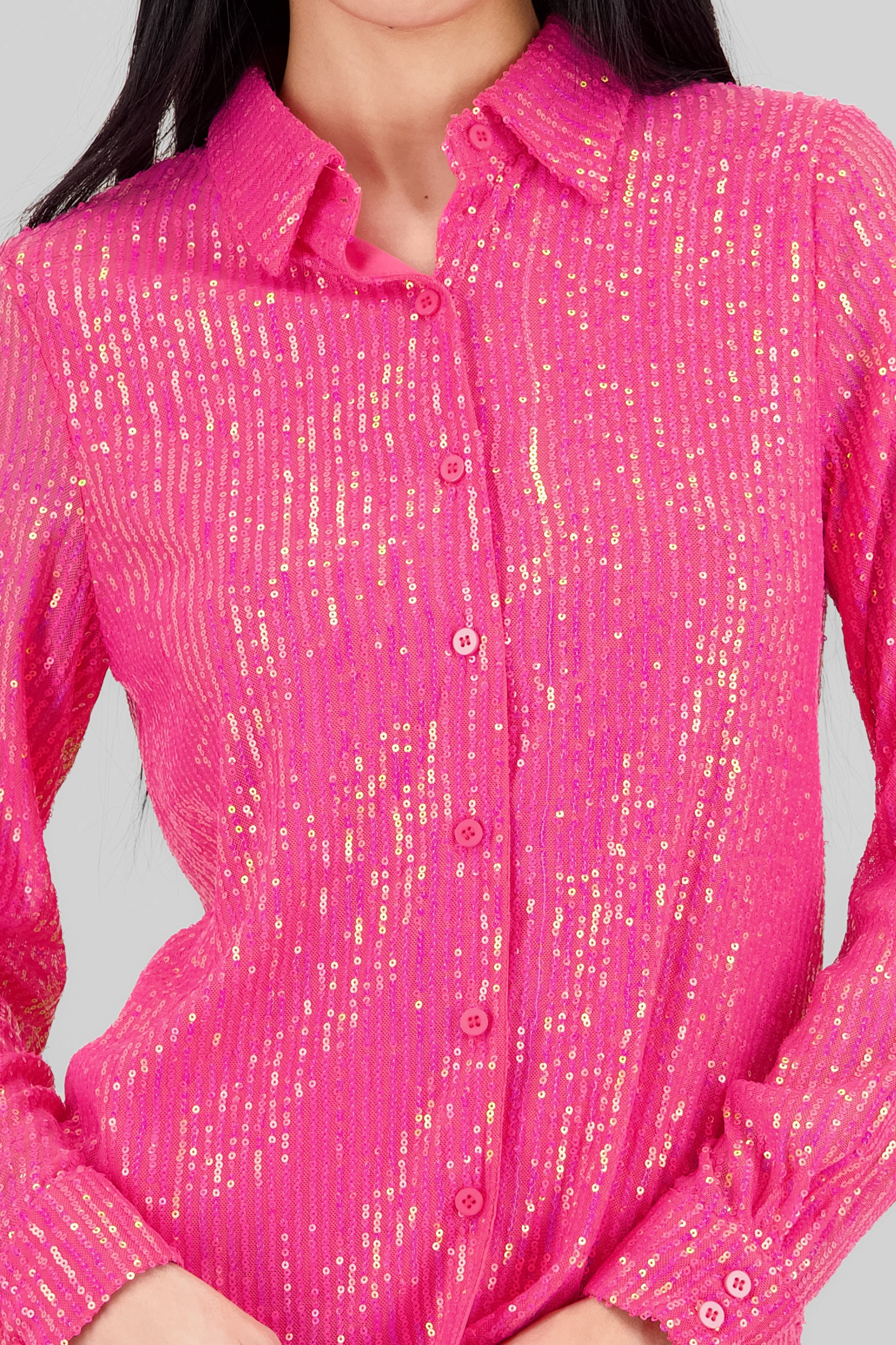 Camisa manga larga lentejuelas ROSA