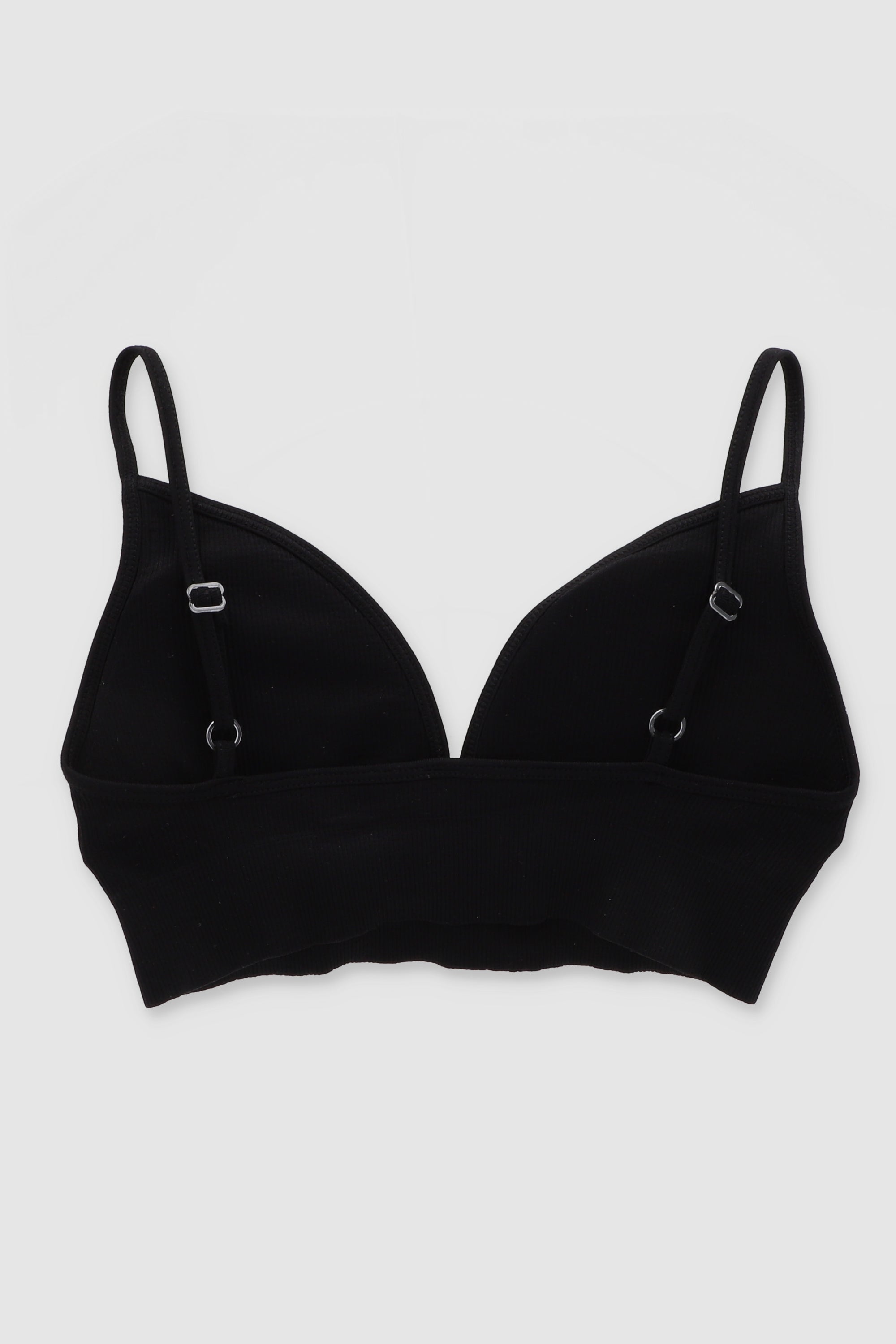 Bralette acanalado copas NEGRO