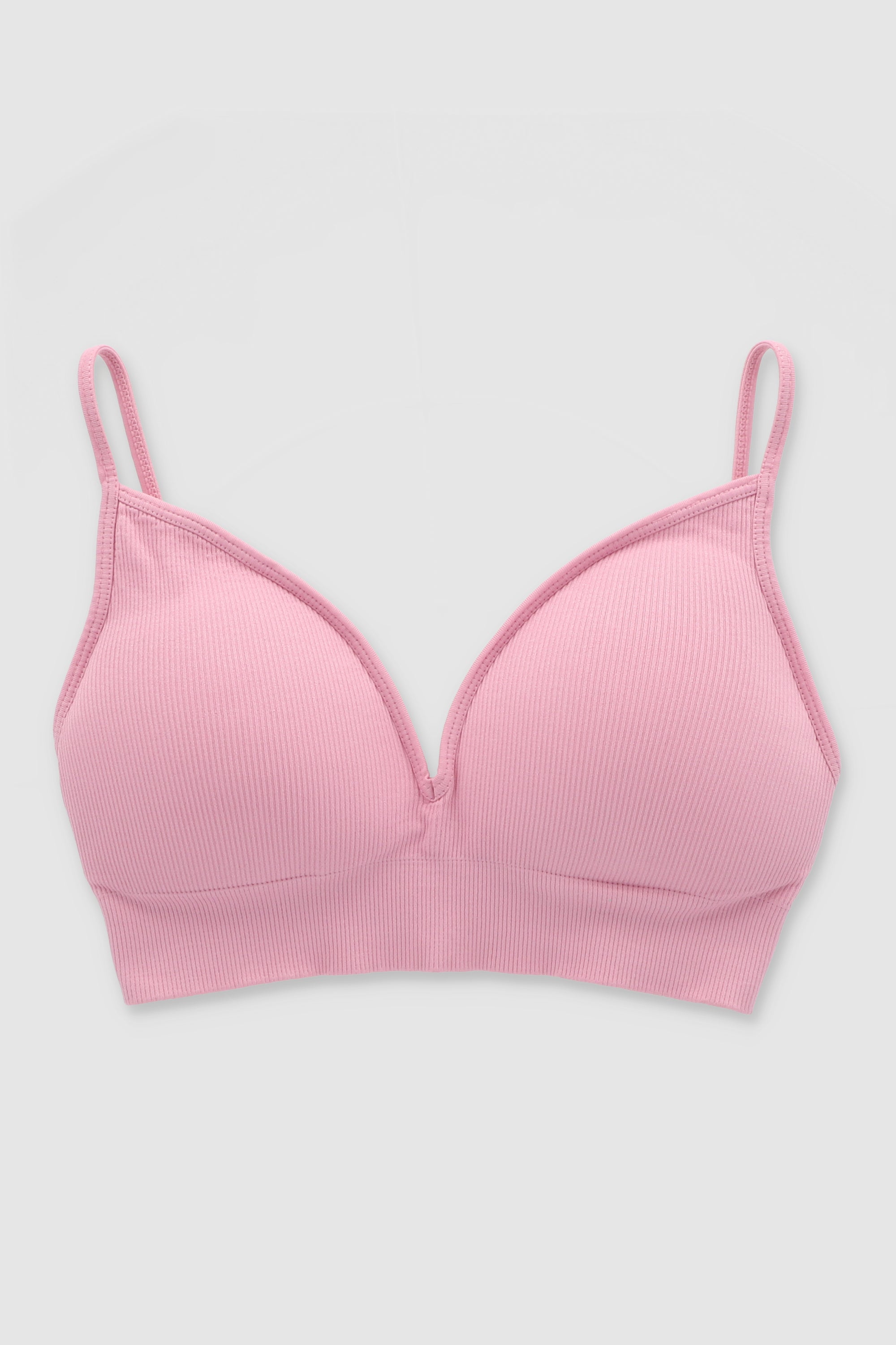 Bralette acanalado copas ROSA