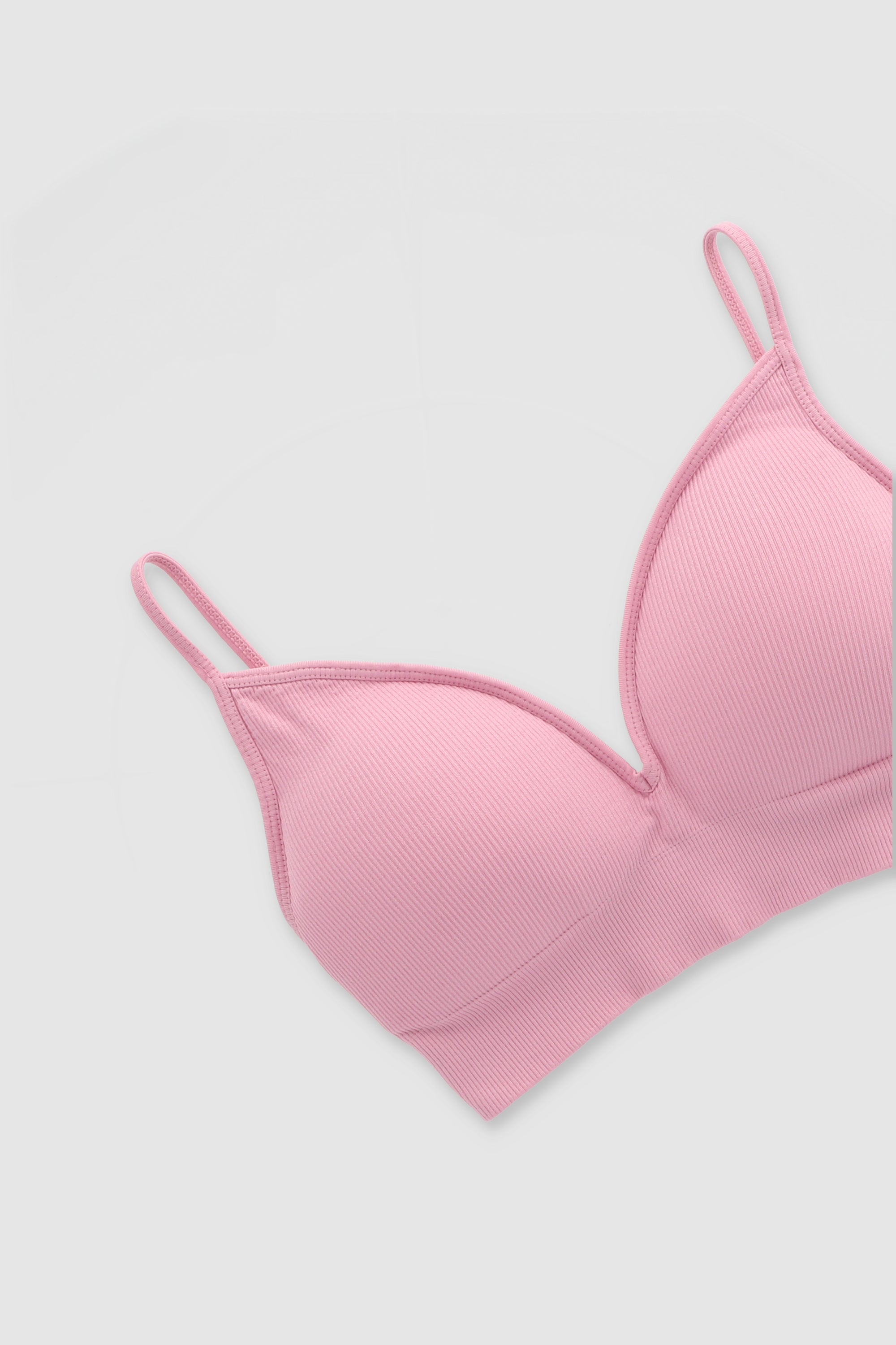 Bralette acanalado copas ROSA