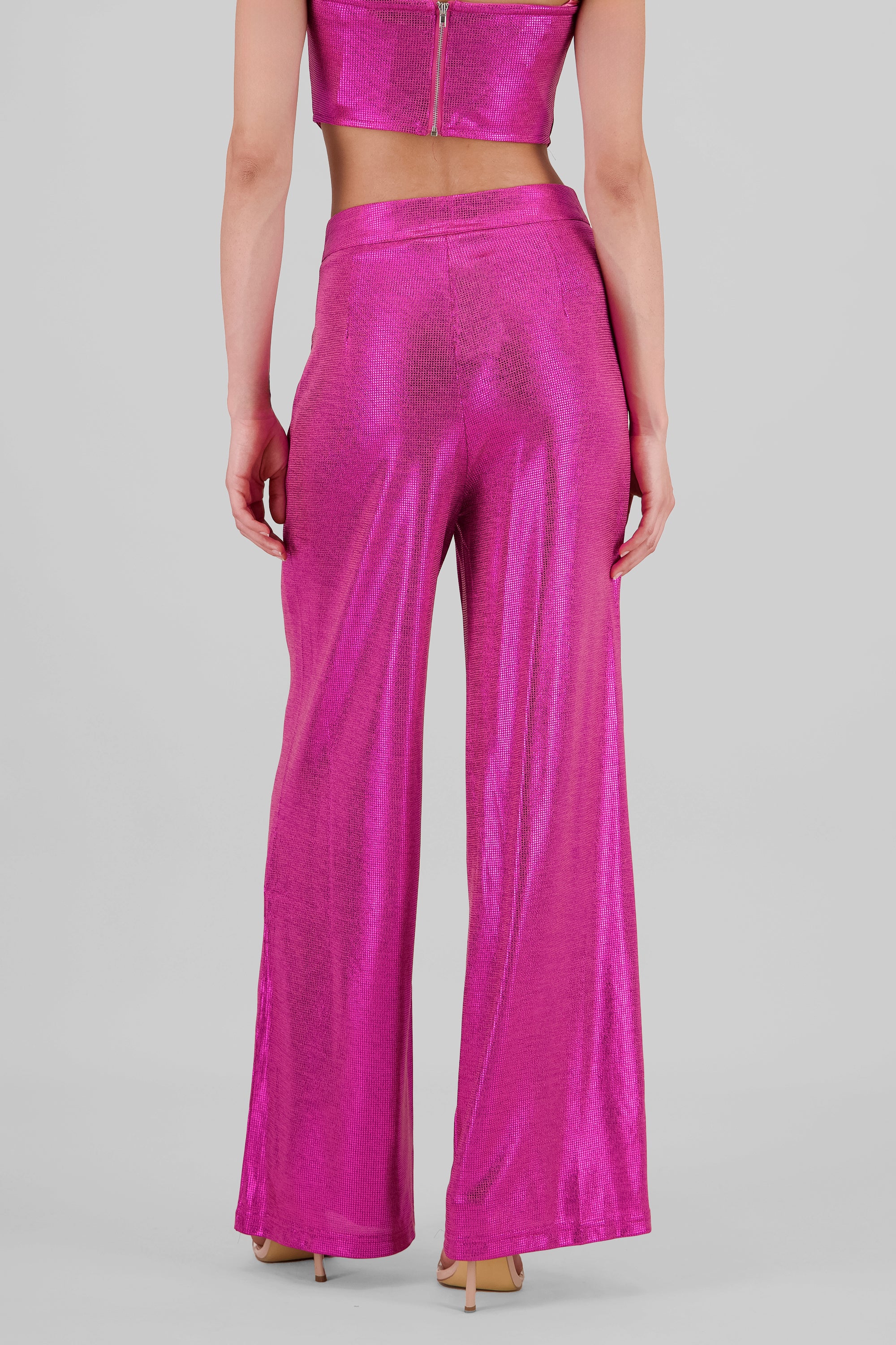 Pantalon wide leg fluido brillos FIUSHA