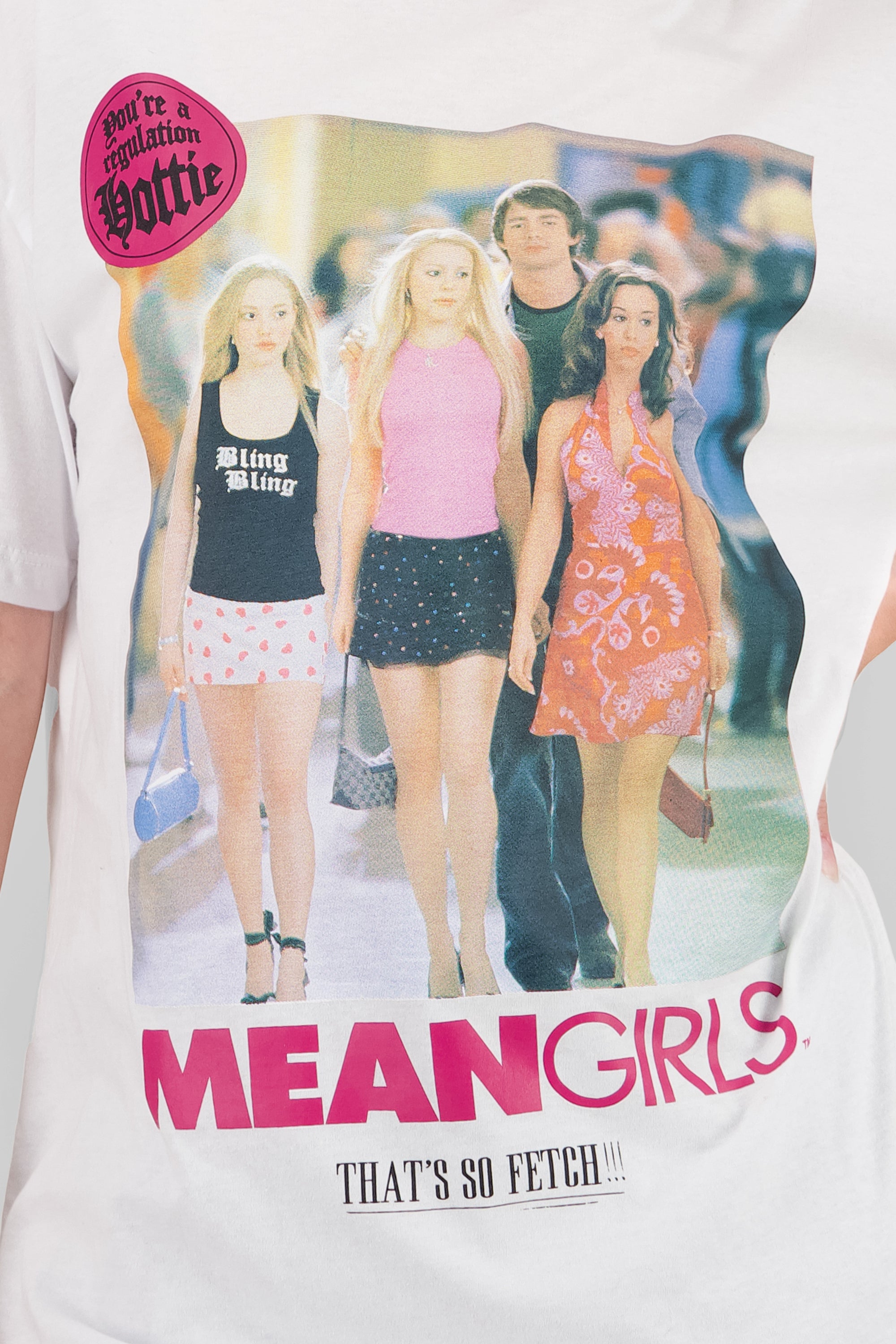 Playera mean girls hottie manga corta BLANCO