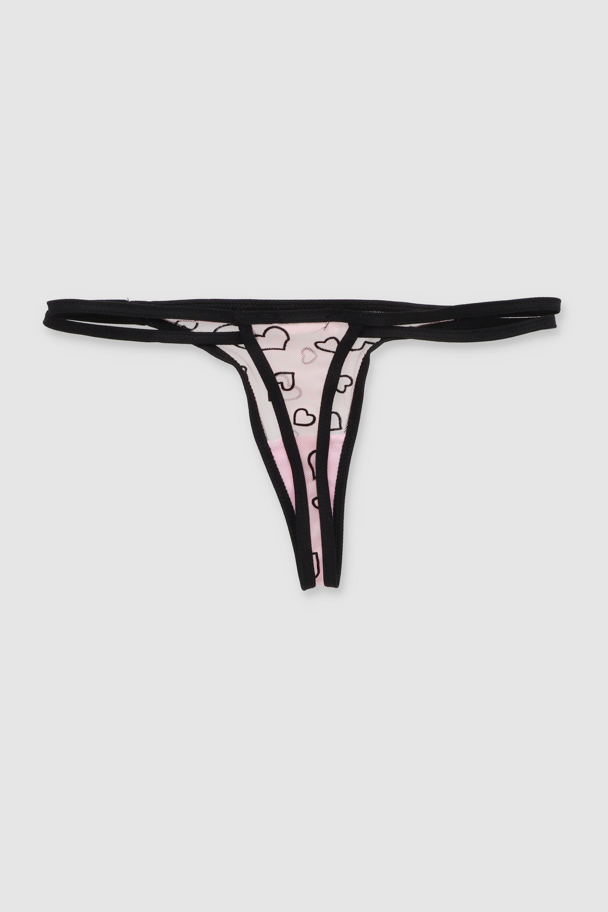 Tanga mesh corazones forma PALO DE ROSA