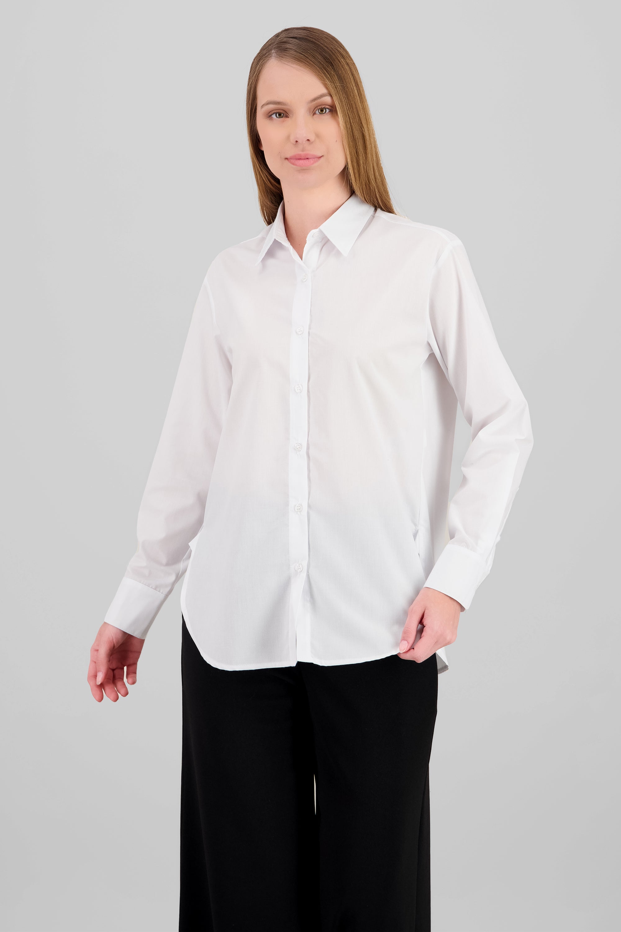 Camisa botones lisa oversize Hypsters BLANCO