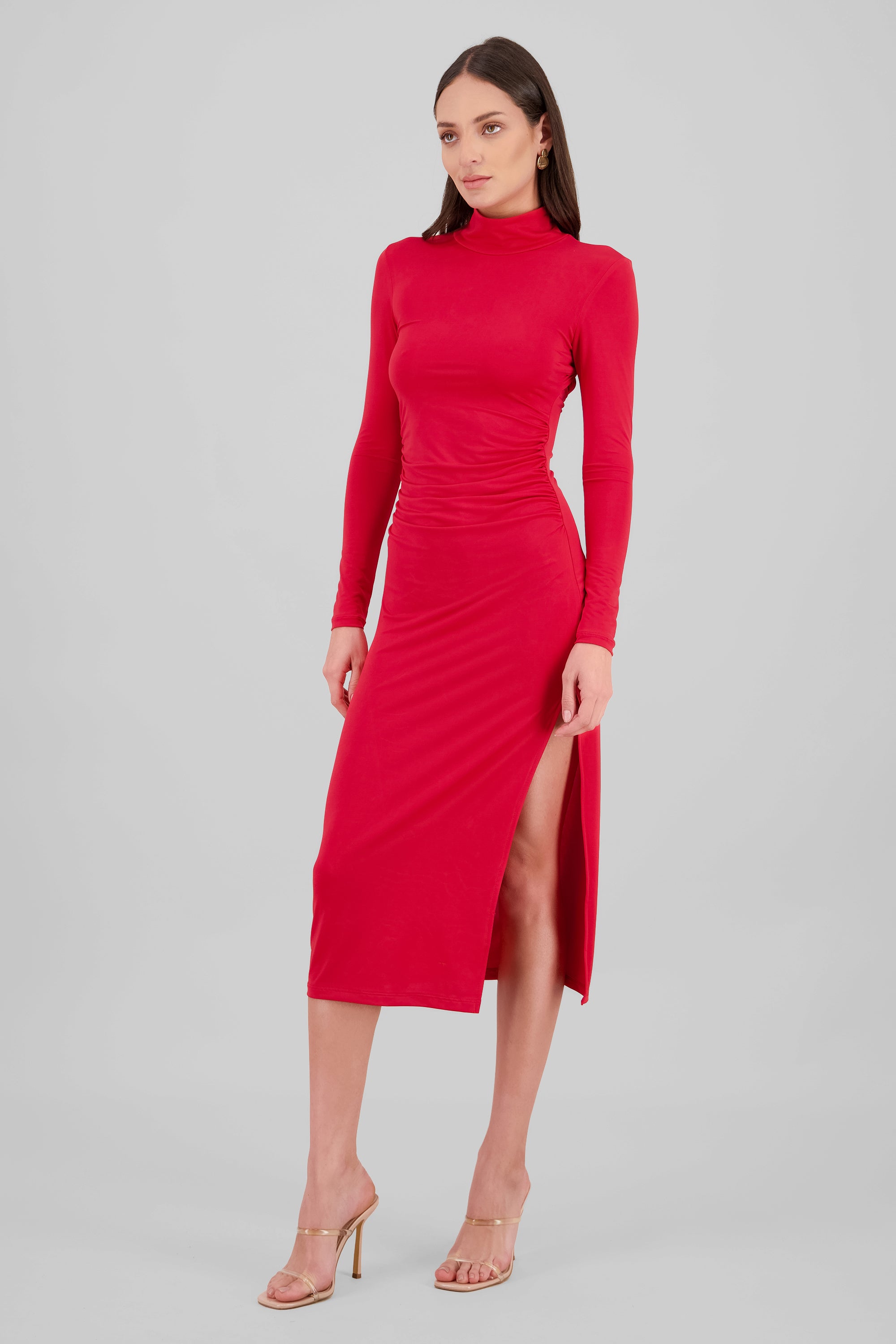 Vestido maxi manga larga escote espalda Hypsters ROJO