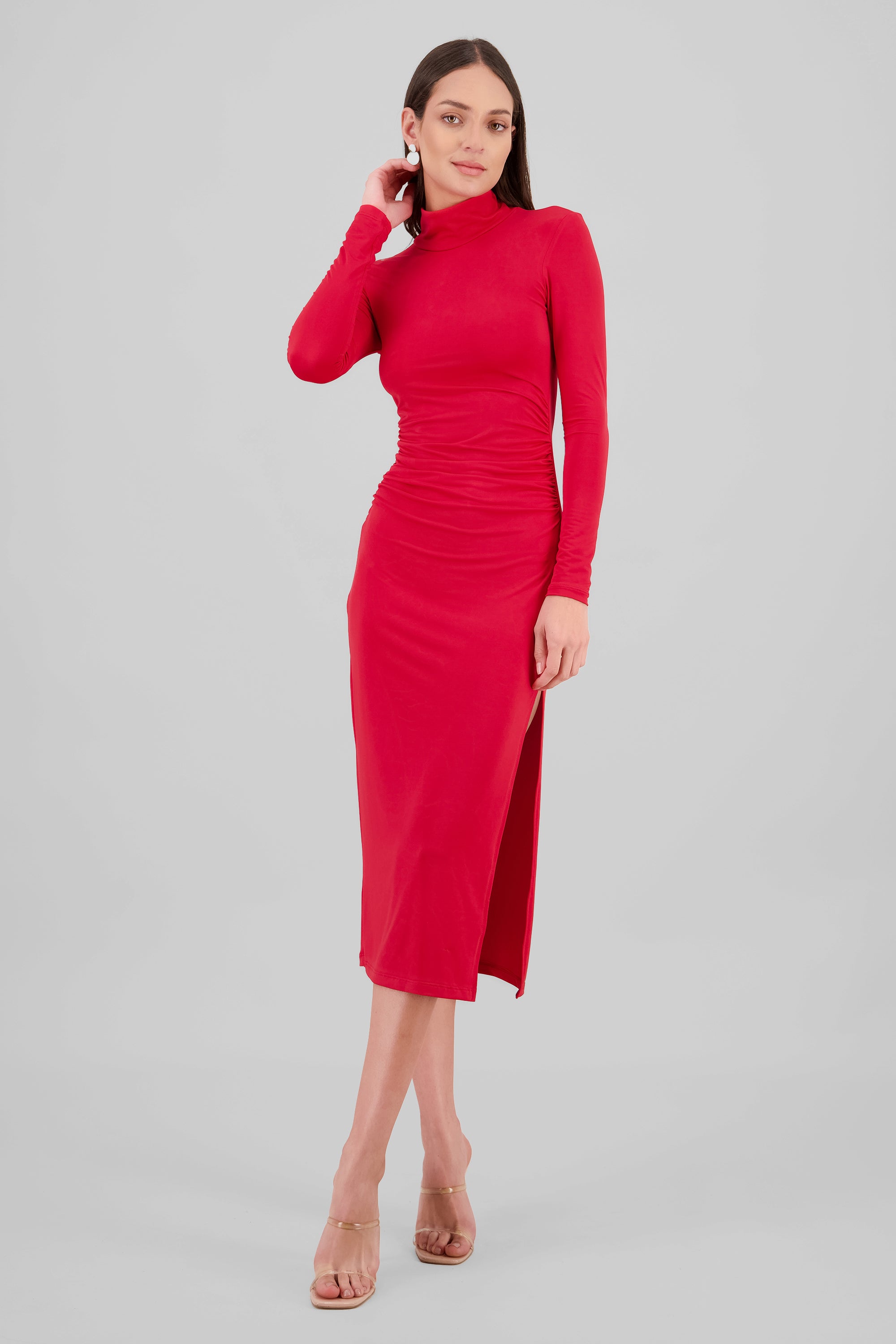 Vestido maxi manga larga escote espalda Hypsters ROJO