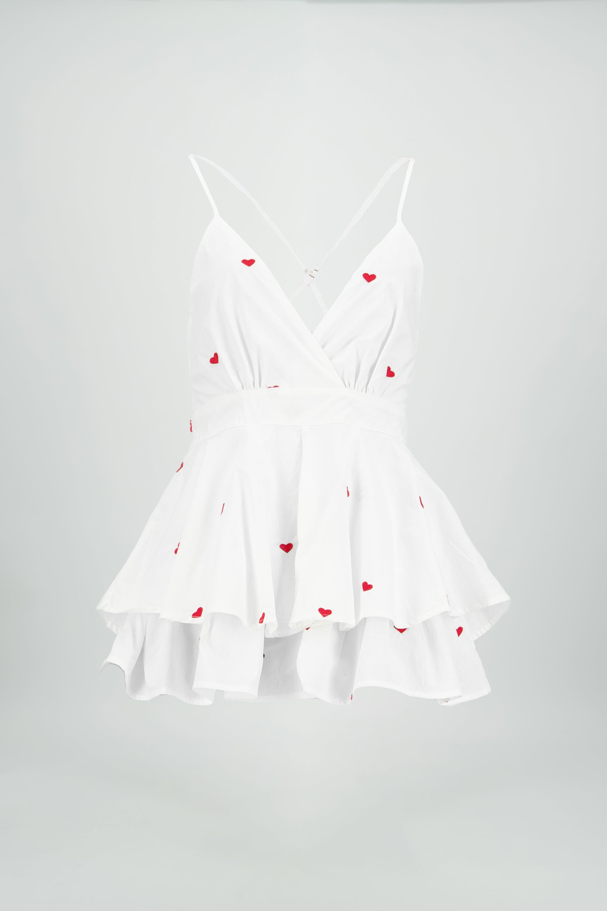 Romper bordado corazones BLANCO COMBO