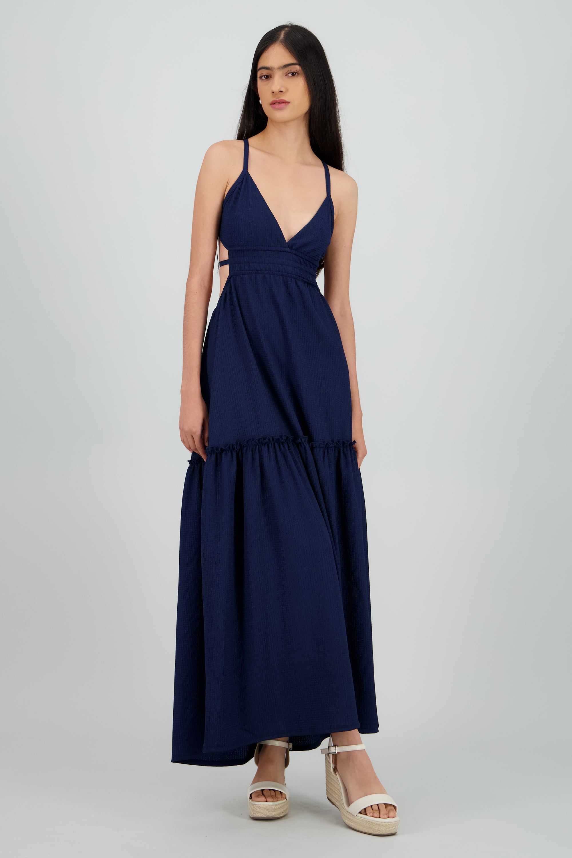 Vestido maxi espalda escote MARINO