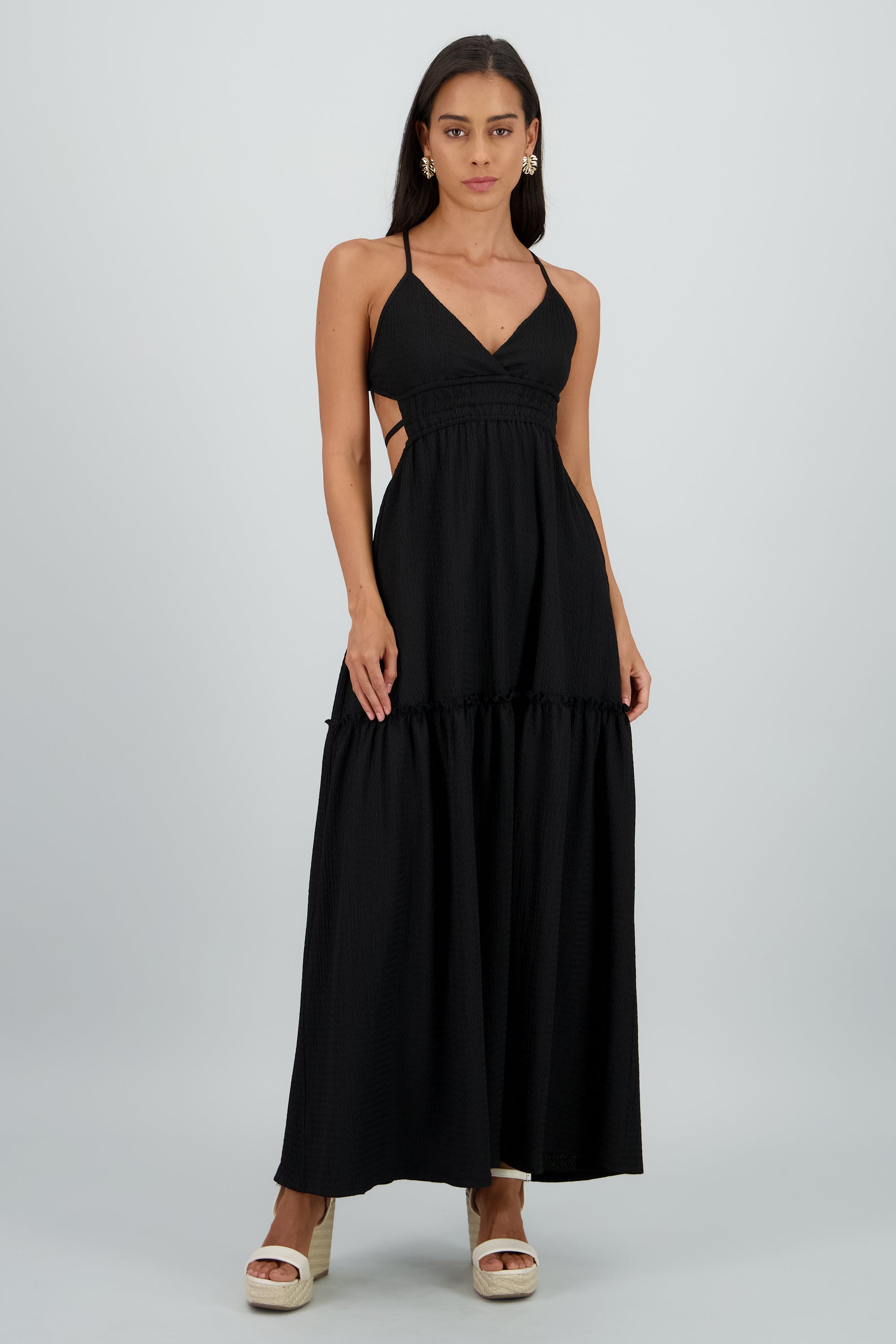 Vestido maxi espalda escote NEGRO